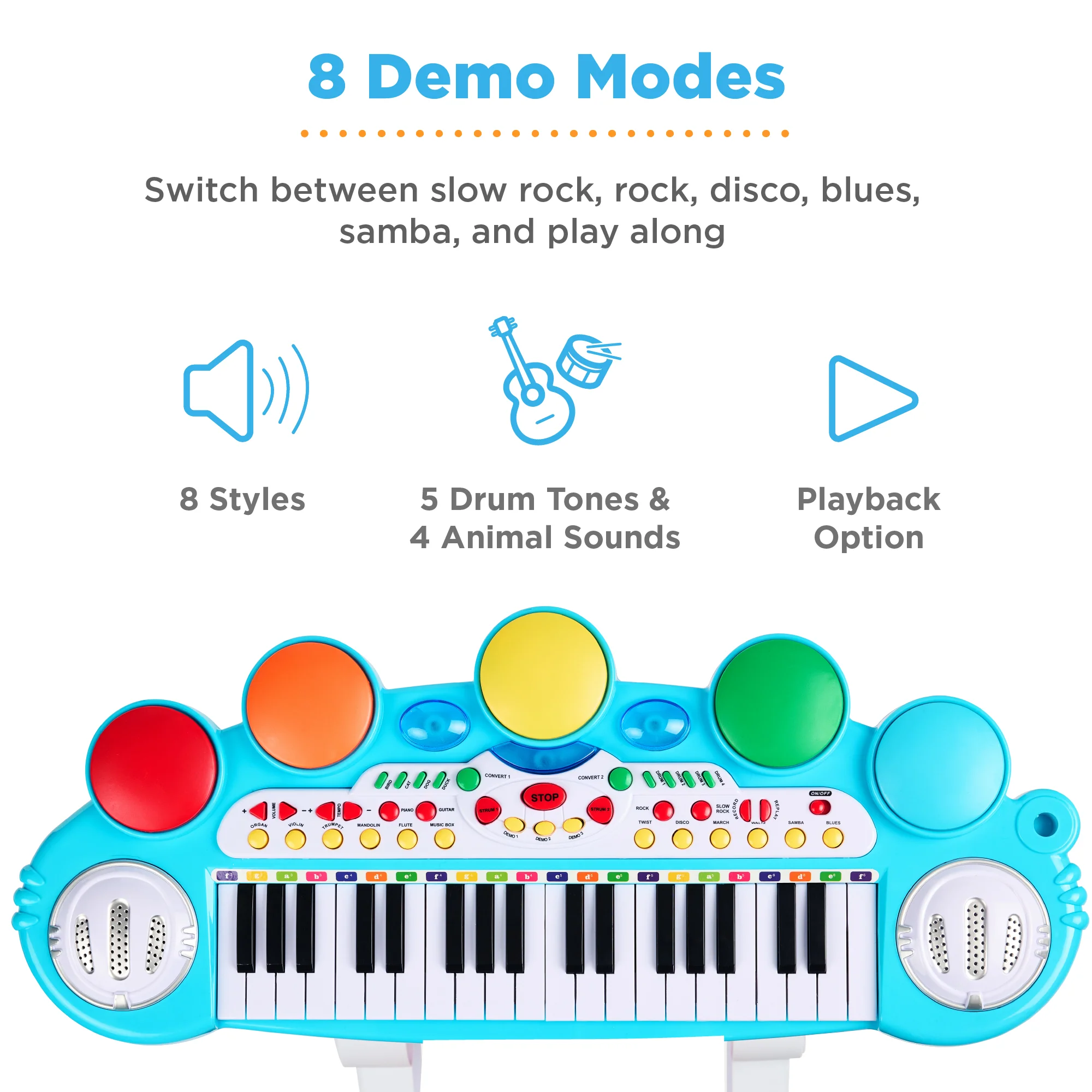 37-Key Kids Electric Keyboard w/ Microphone, Stool - Image 24
