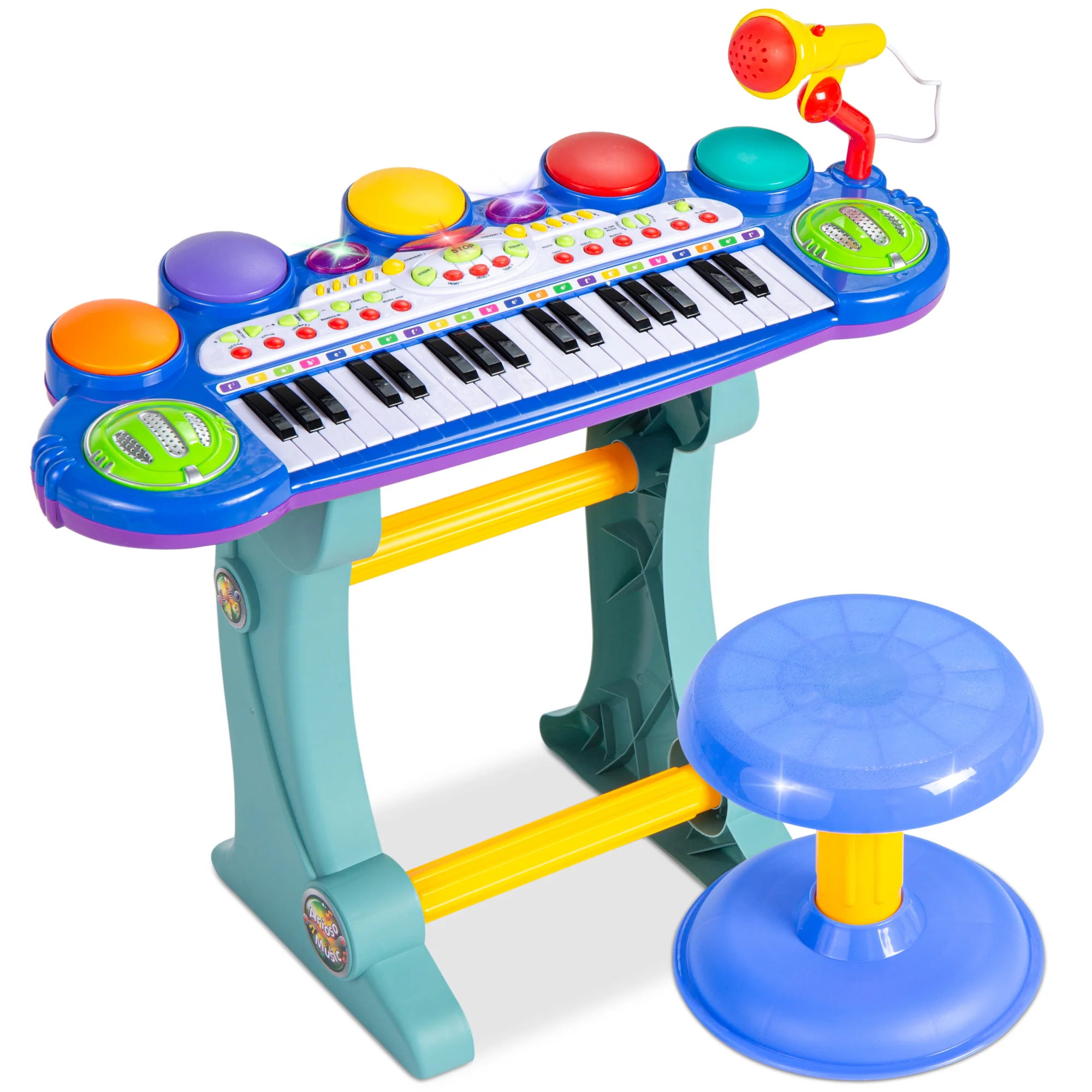 37-Key Kids Electric Keyboard w/ Microphone, Stool - Image 29