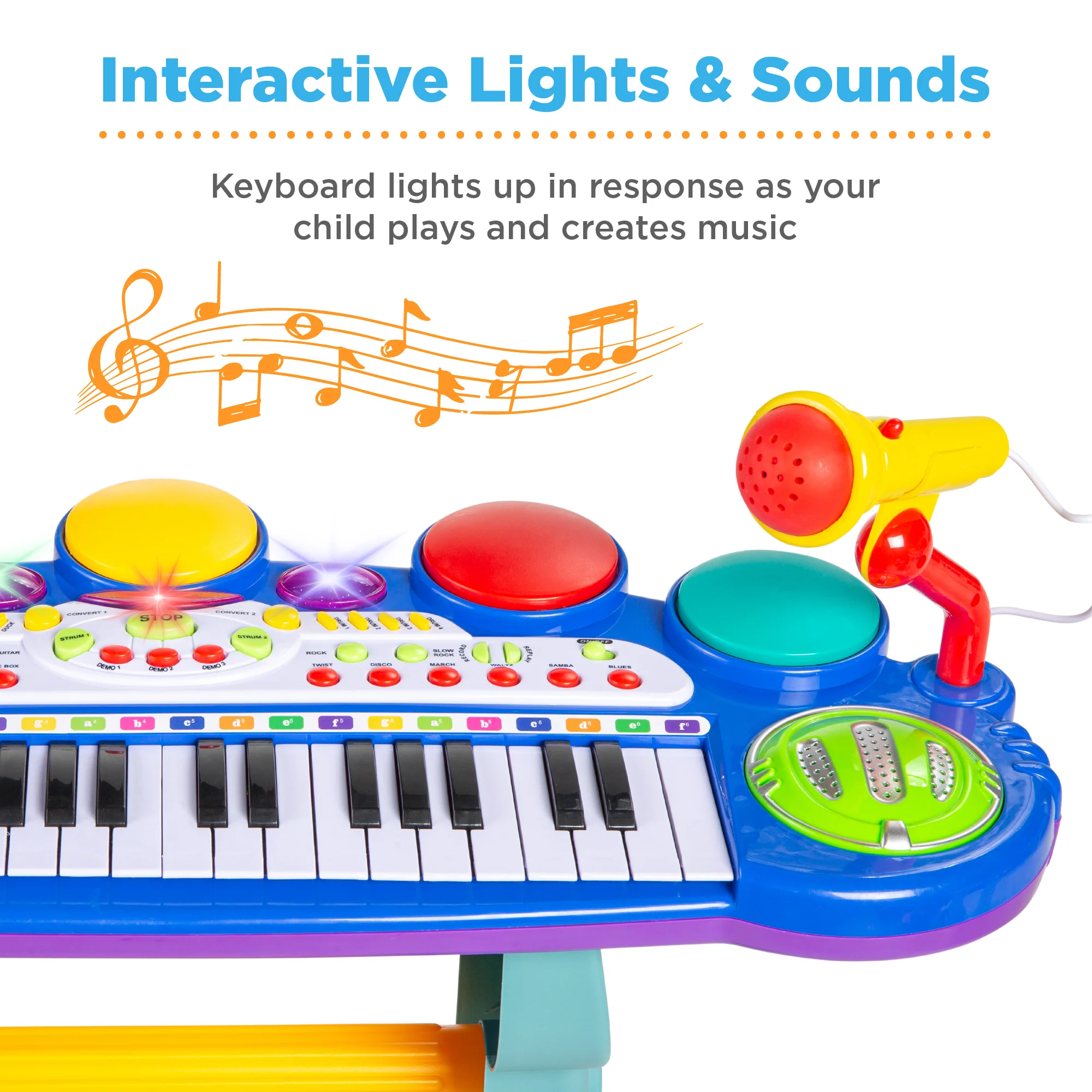 37-Key Kids Electric Keyboard w/ Microphone, Stool - Image 30
