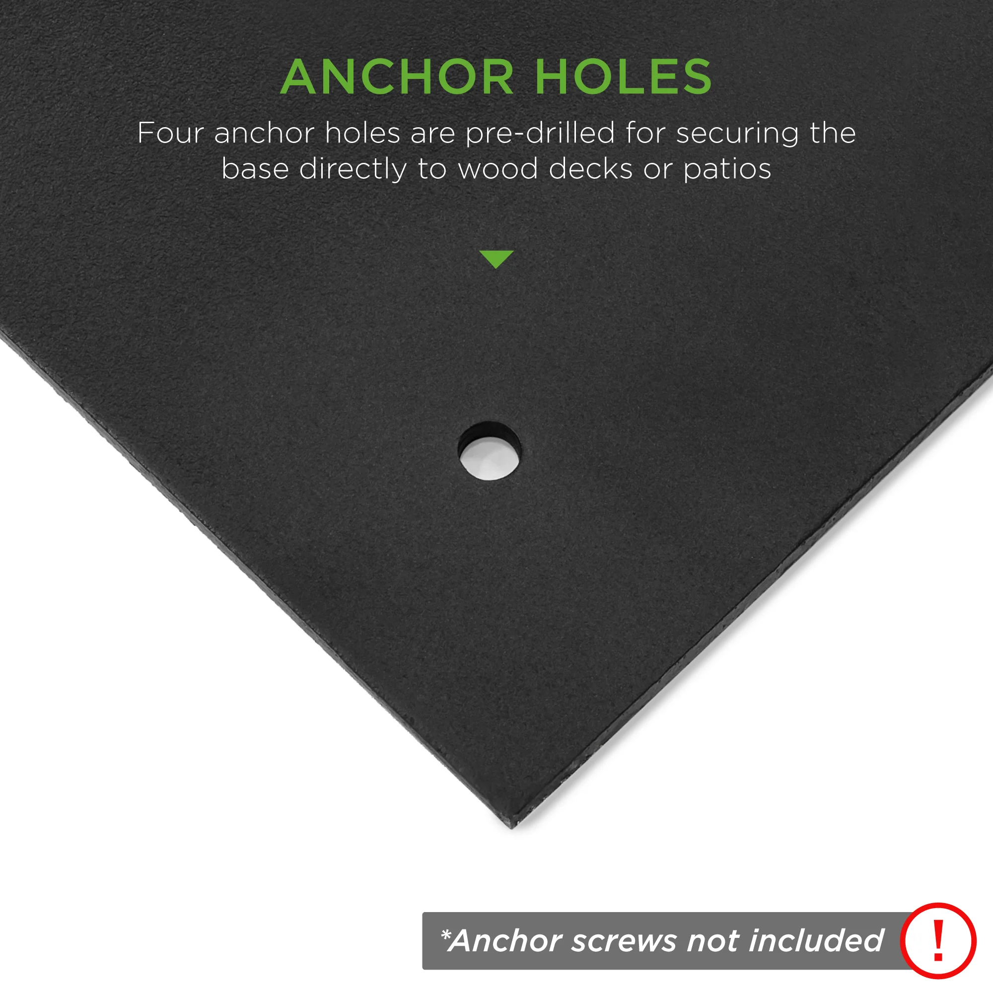 Steel Umbrella Base, Patio Stand w/ Tightening Knob & Anchor Holes - 38.5lb - Image 5