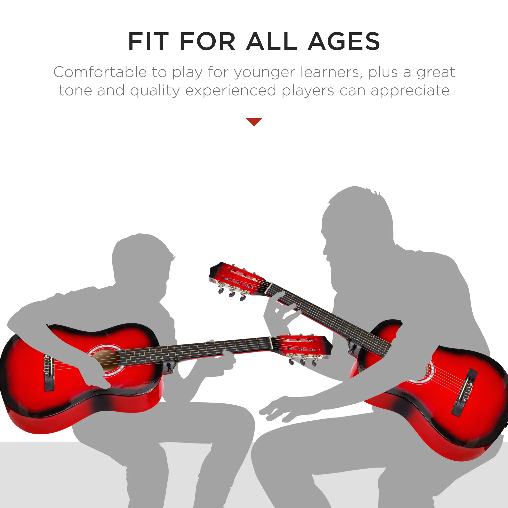 Beginner Acoustic Guitar Set w/ Case, Strap, Extra Strings - 38in - Image 69