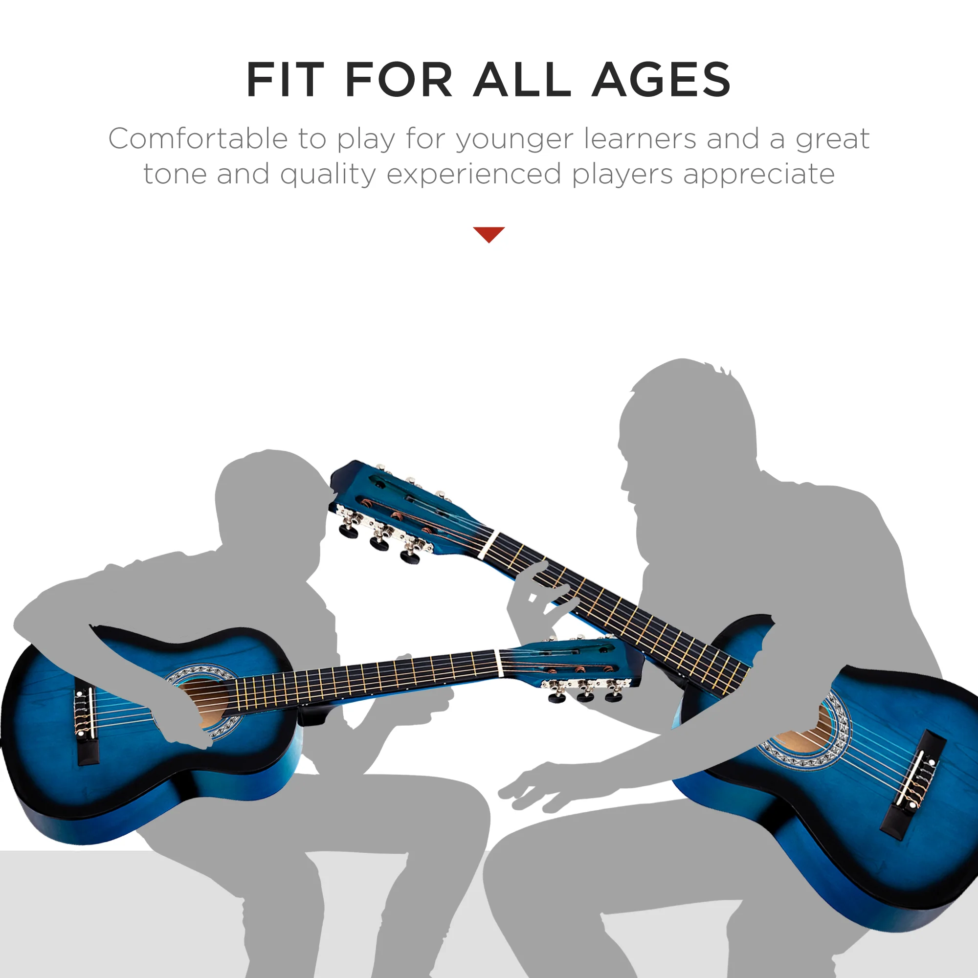 Beginner Acoustic Guitar Set w/ Case, Strap, Extra Strings - 38in - Image 85