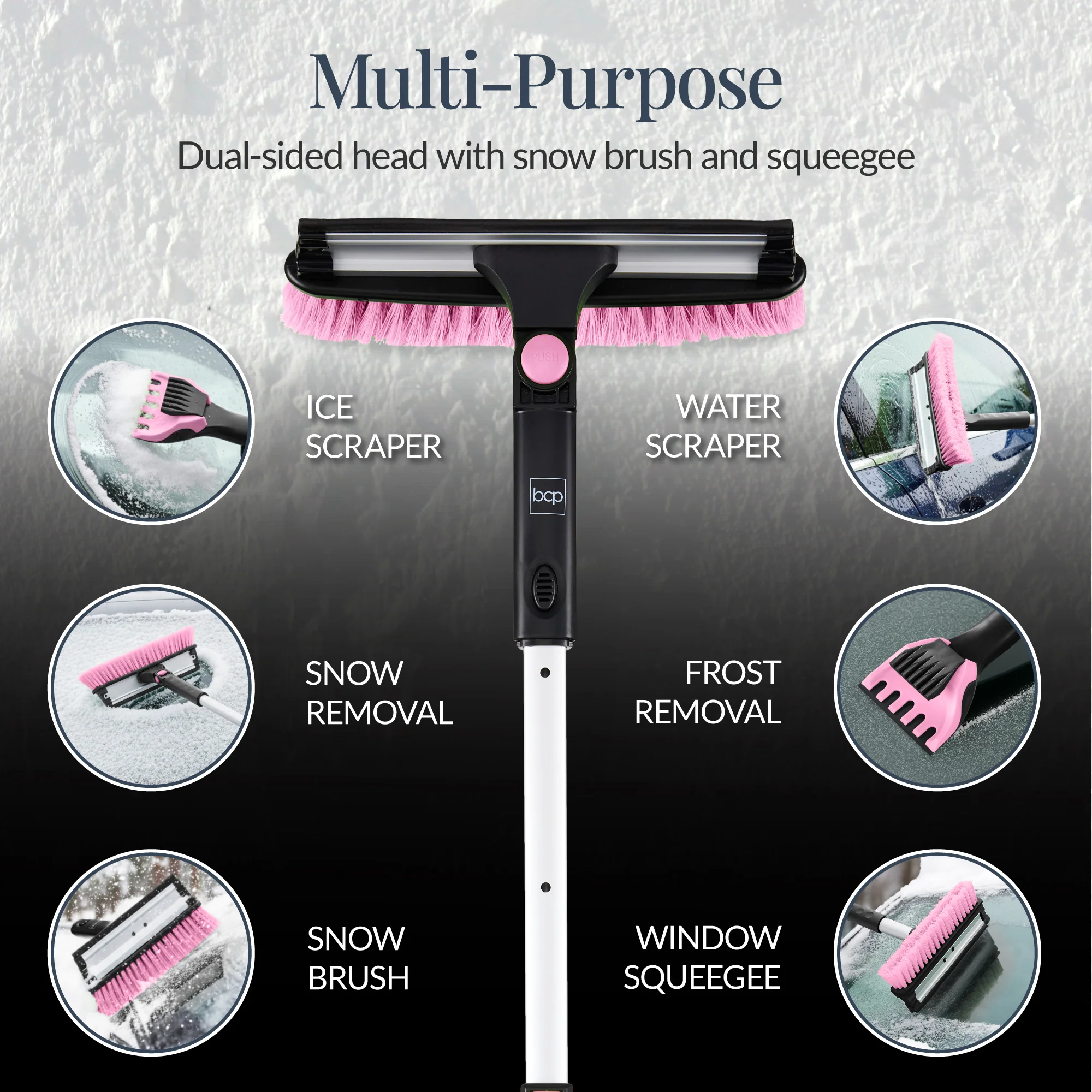 39" Extendable Snow Brush with Squeegee and Ice Scraper - Image 13