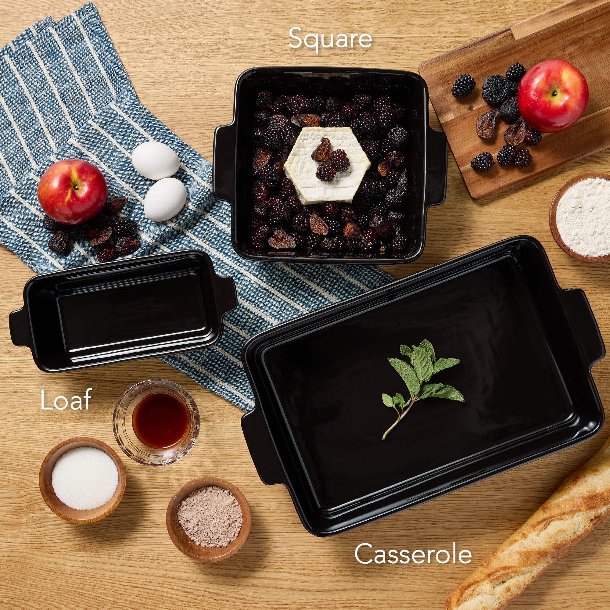 3-Piece Ceramic Bakeware Set, Stoneware Baking Dishes, Casserole Serving Set - Image 11