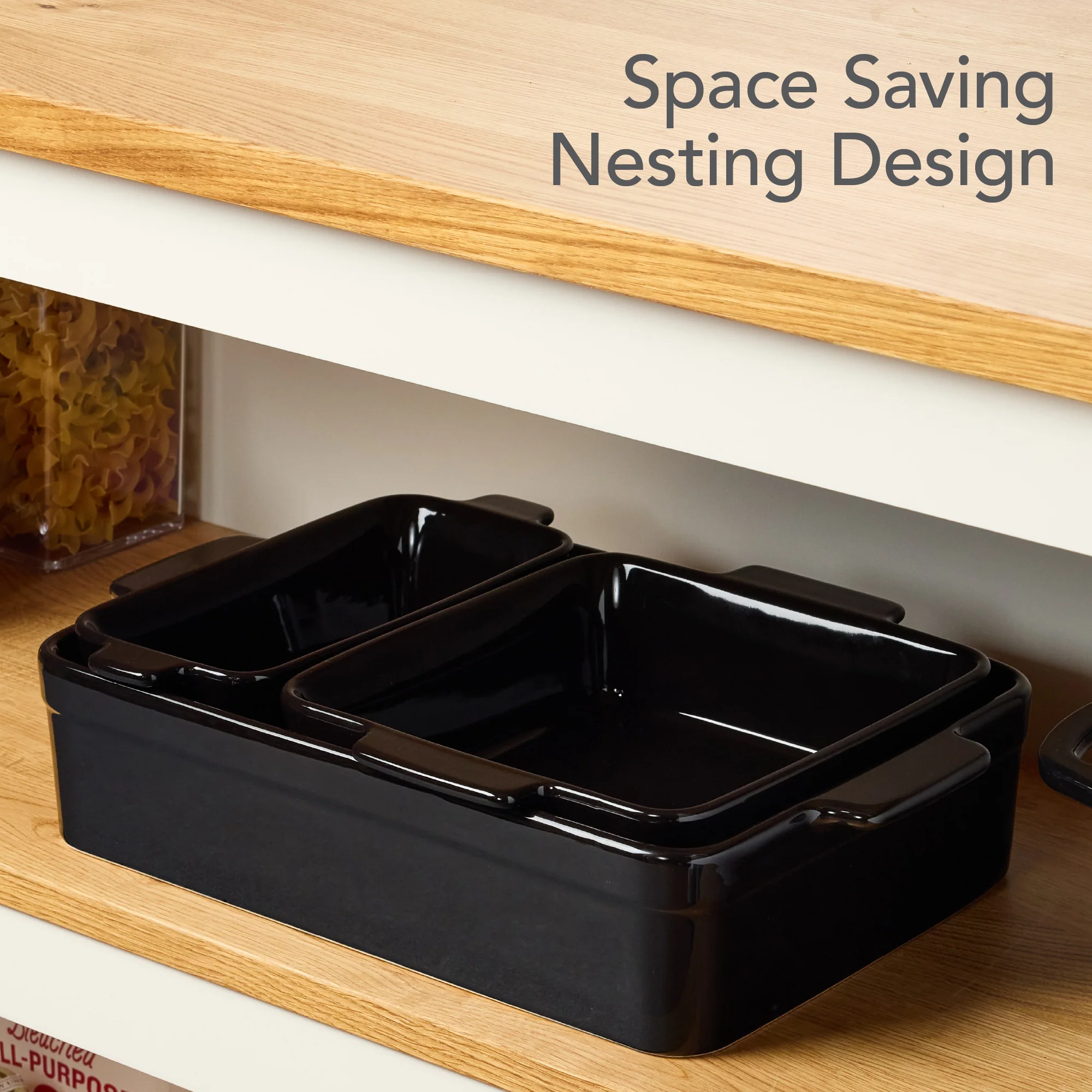 3-Piece Ceramic Bakeware Set, Stoneware Baking Dishes, Casserole Serving Set - Image 12