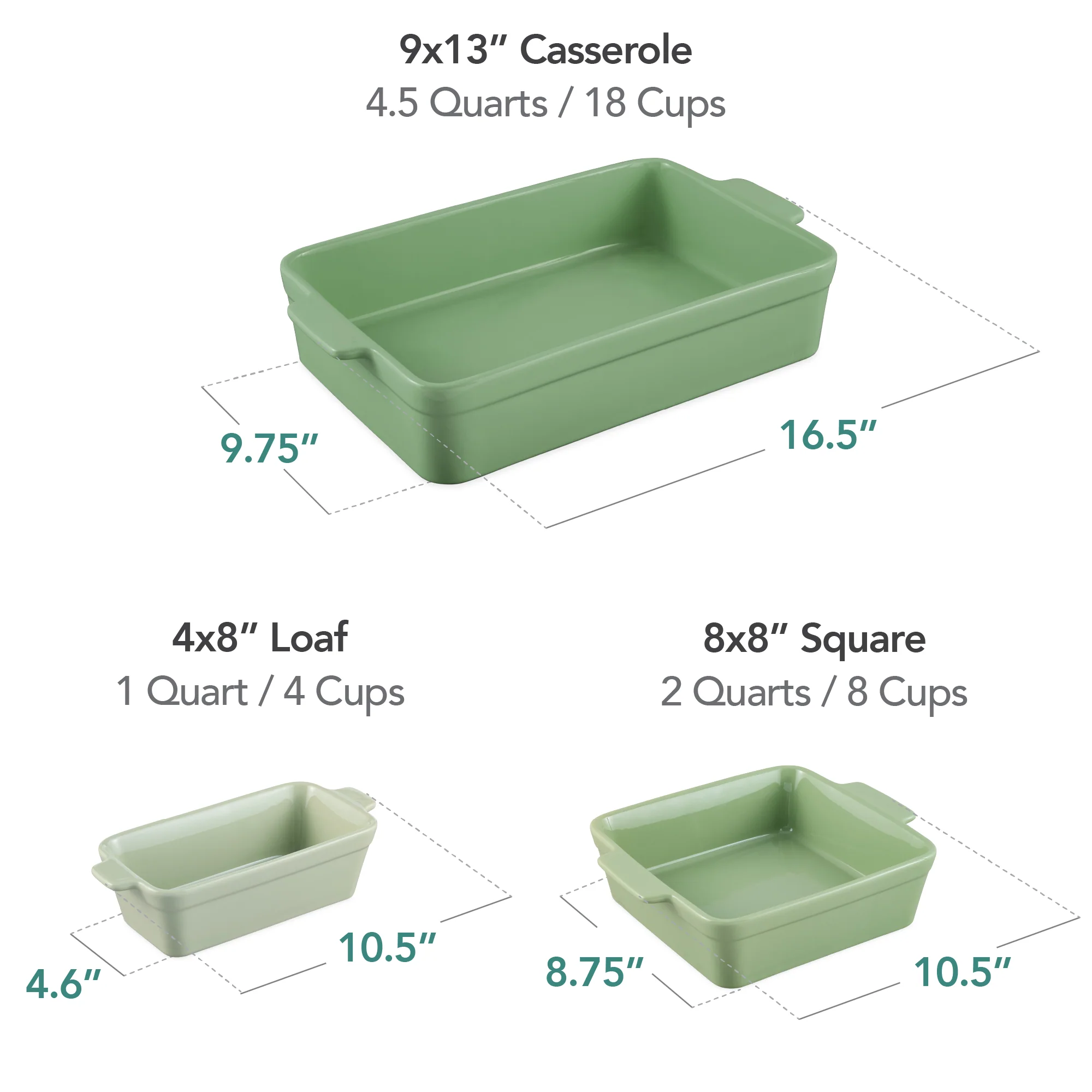 3-Piece Ceramic Bakeware Set, Stoneware Baking Dishes, Casserole Serving Set - Image 18