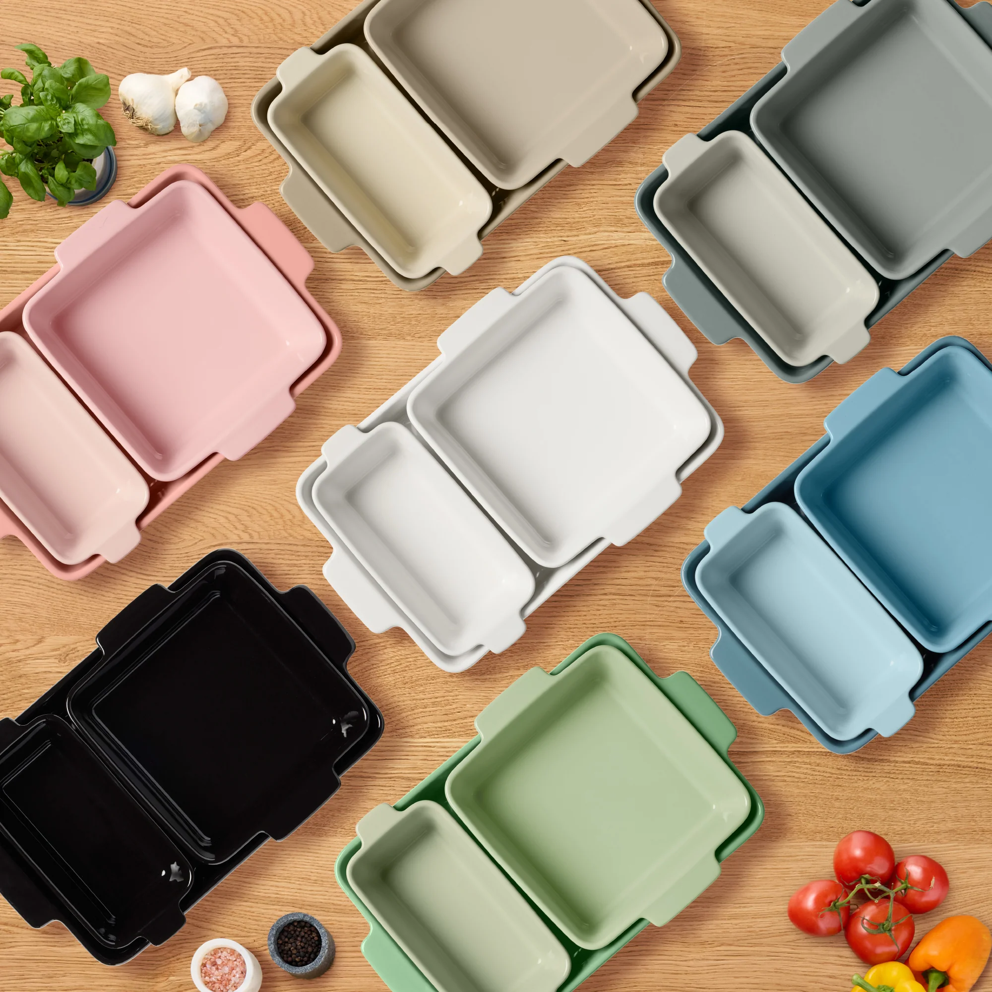 3-Piece Ceramic Bakeware Set, Stoneware Baking Dishes, Casserole Serving Set - Image 23