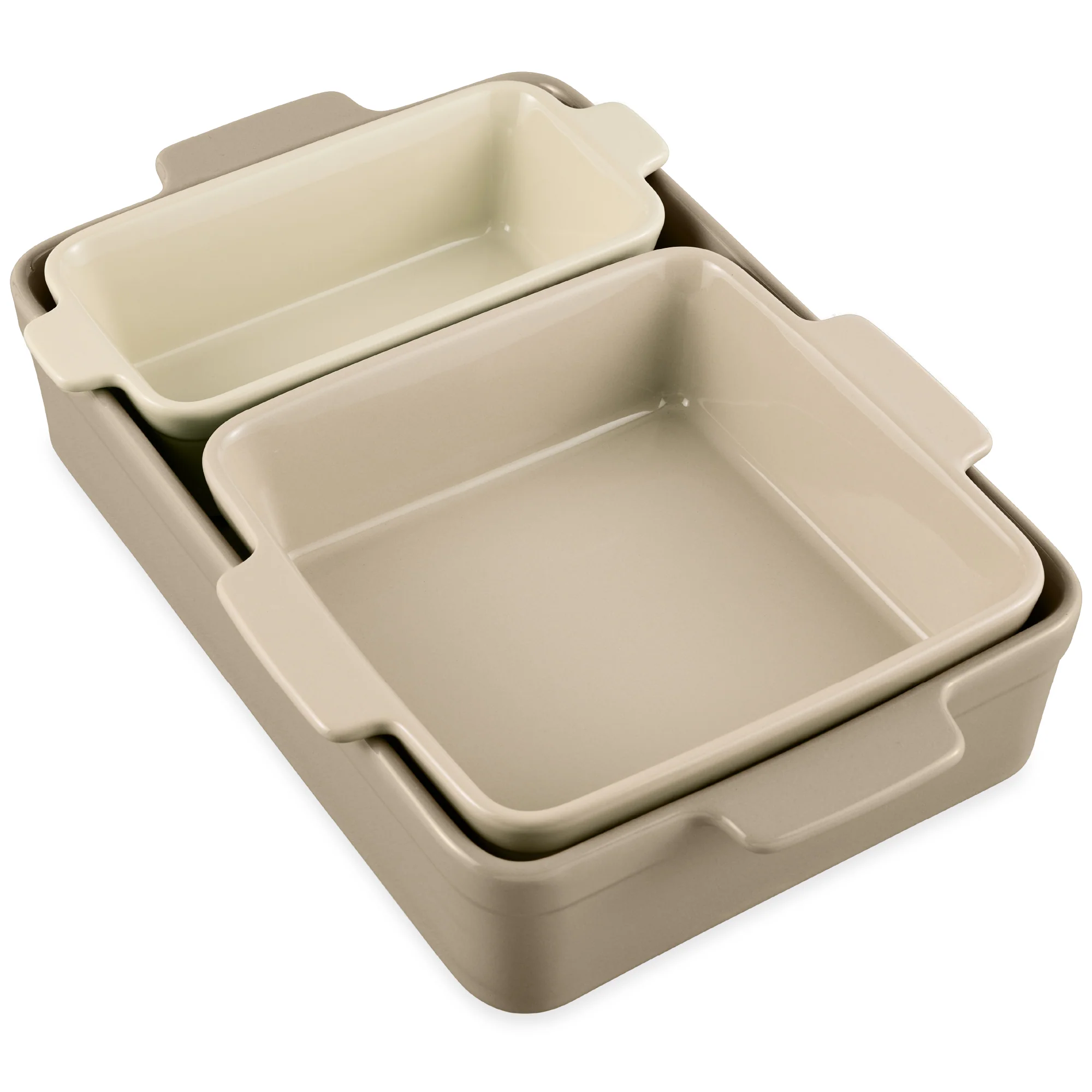 3-Piece Ceramic Bakeware Set, Stoneware Baking Dishes, Casserole Serving Set - Image 25