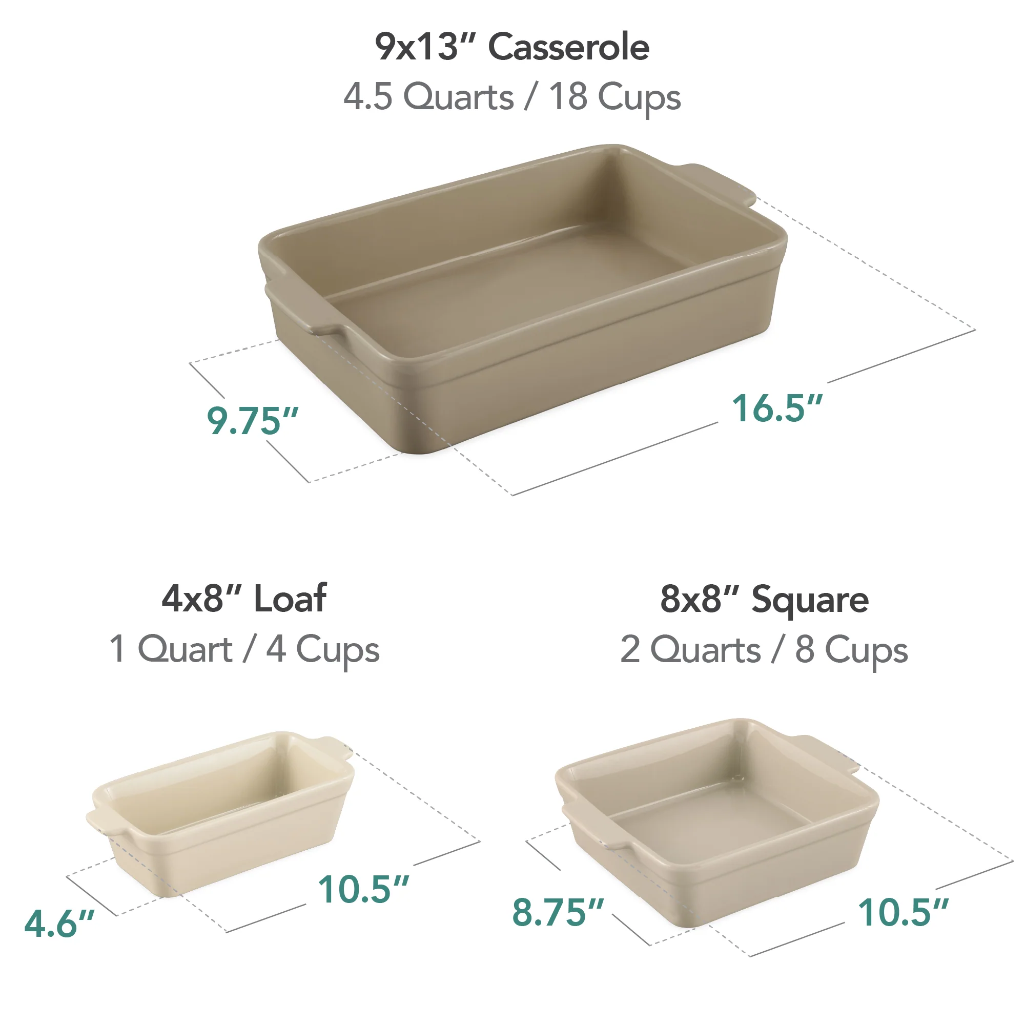 3-Piece Ceramic Bakeware Set, Stoneware Baking Dishes, Casserole Serving Set - Image 26