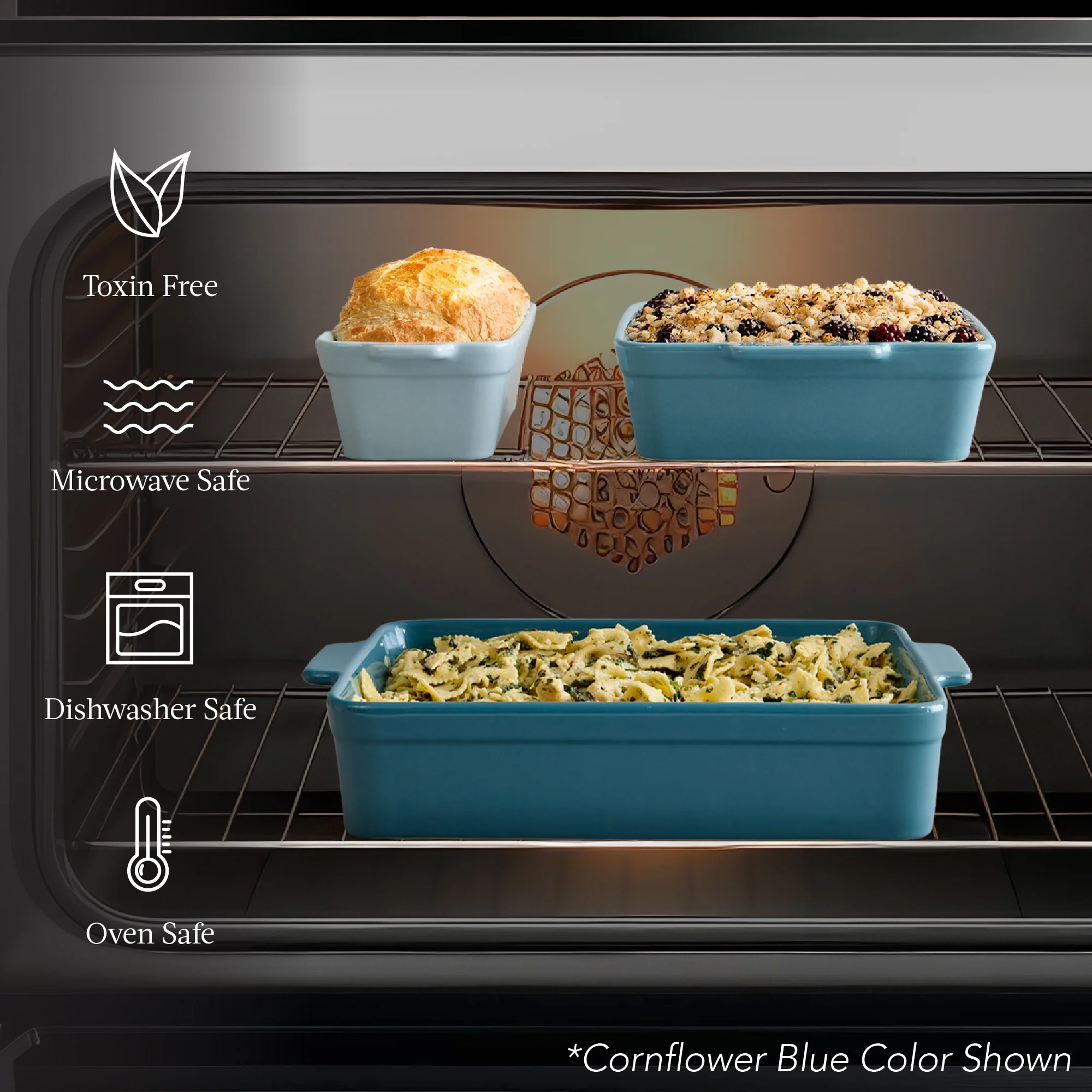 3-Piece Ceramic Bakeware Set, Stoneware Baking Dishes, Casserole Serving Set - Image 29