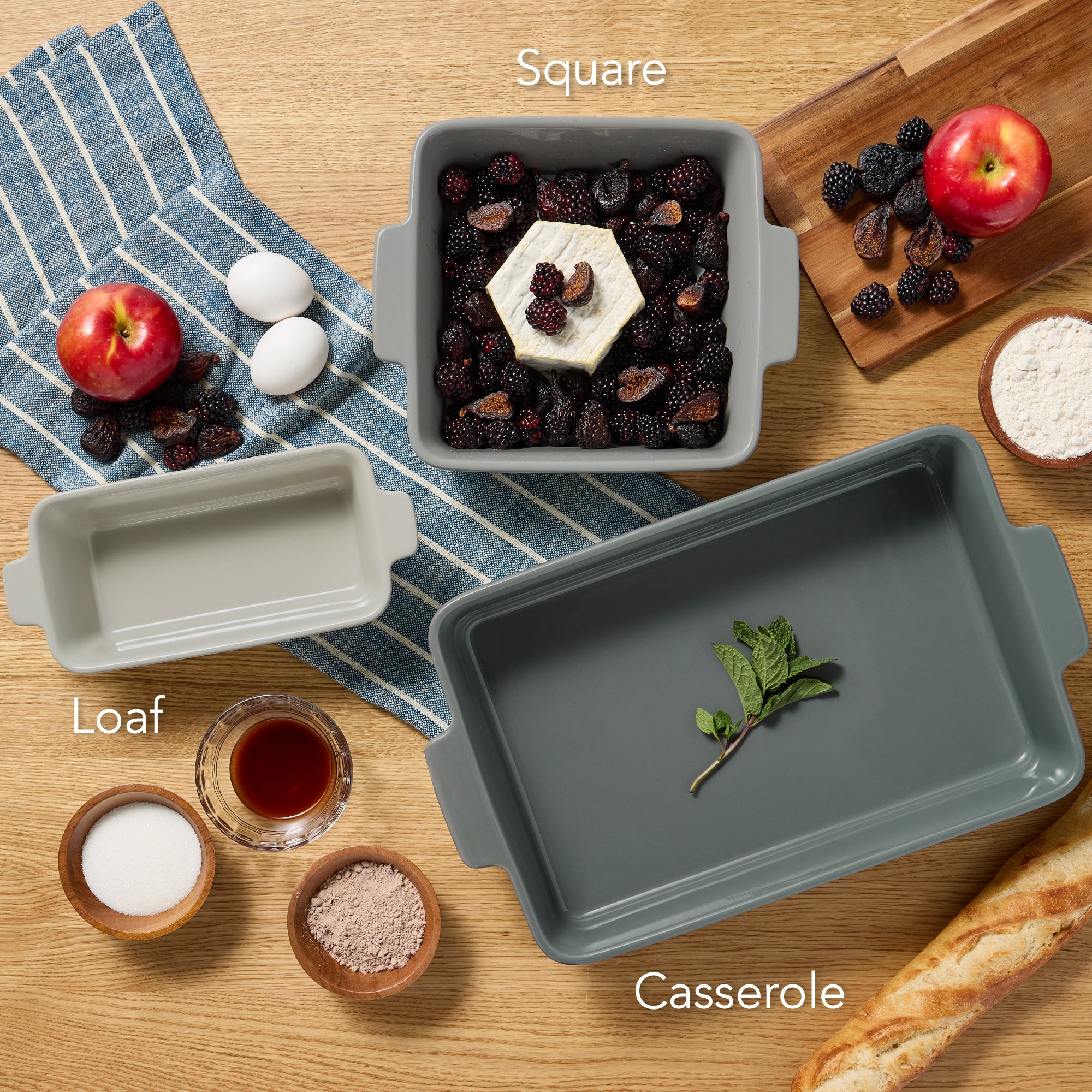 3-Piece Ceramic Bakeware Set, Stoneware Baking Dishes, Casserole Serving Set - Image 35