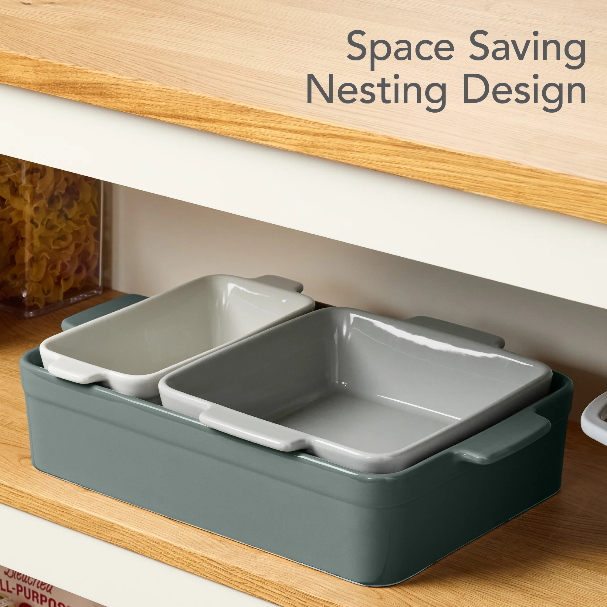 3-Piece Ceramic Bakeware Set, Stoneware Baking Dishes, Casserole Serving Set - Image 36