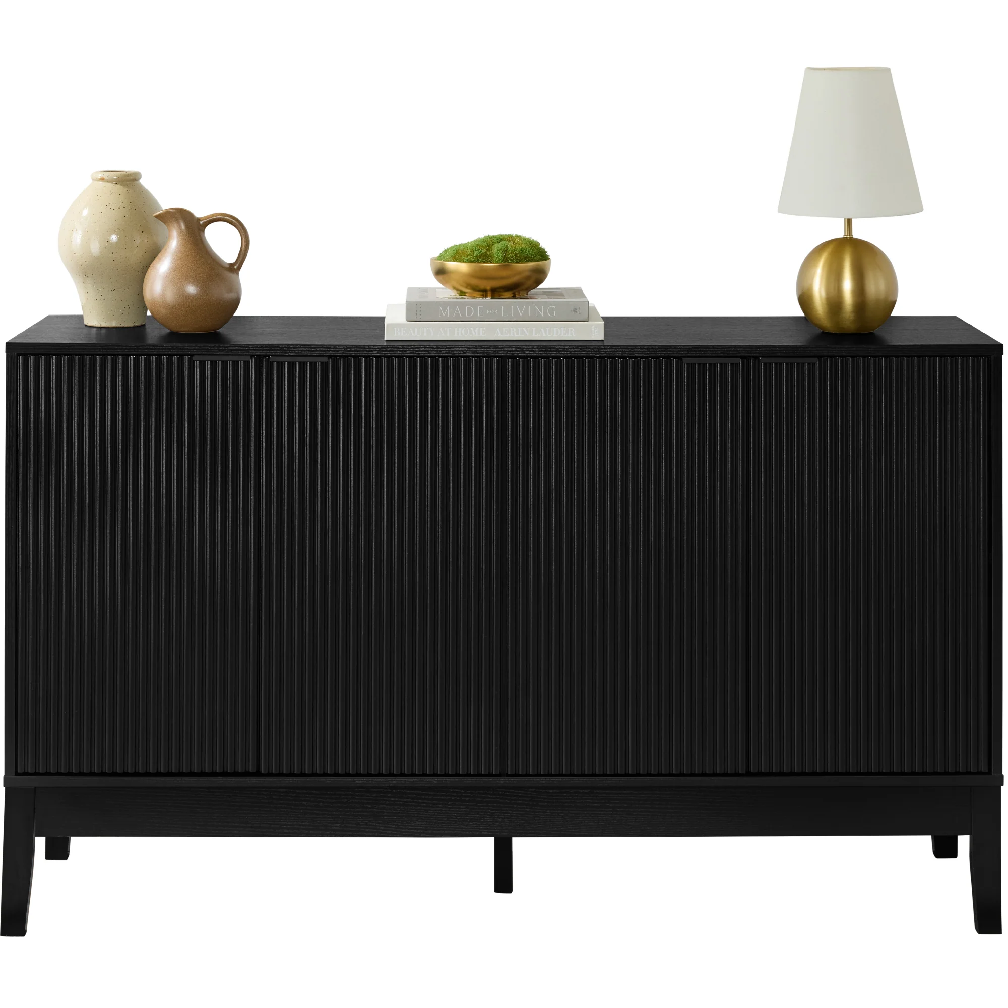 4-Door Reeded Storage Cabinet, Accent Furniture, Sideboard - Image 10