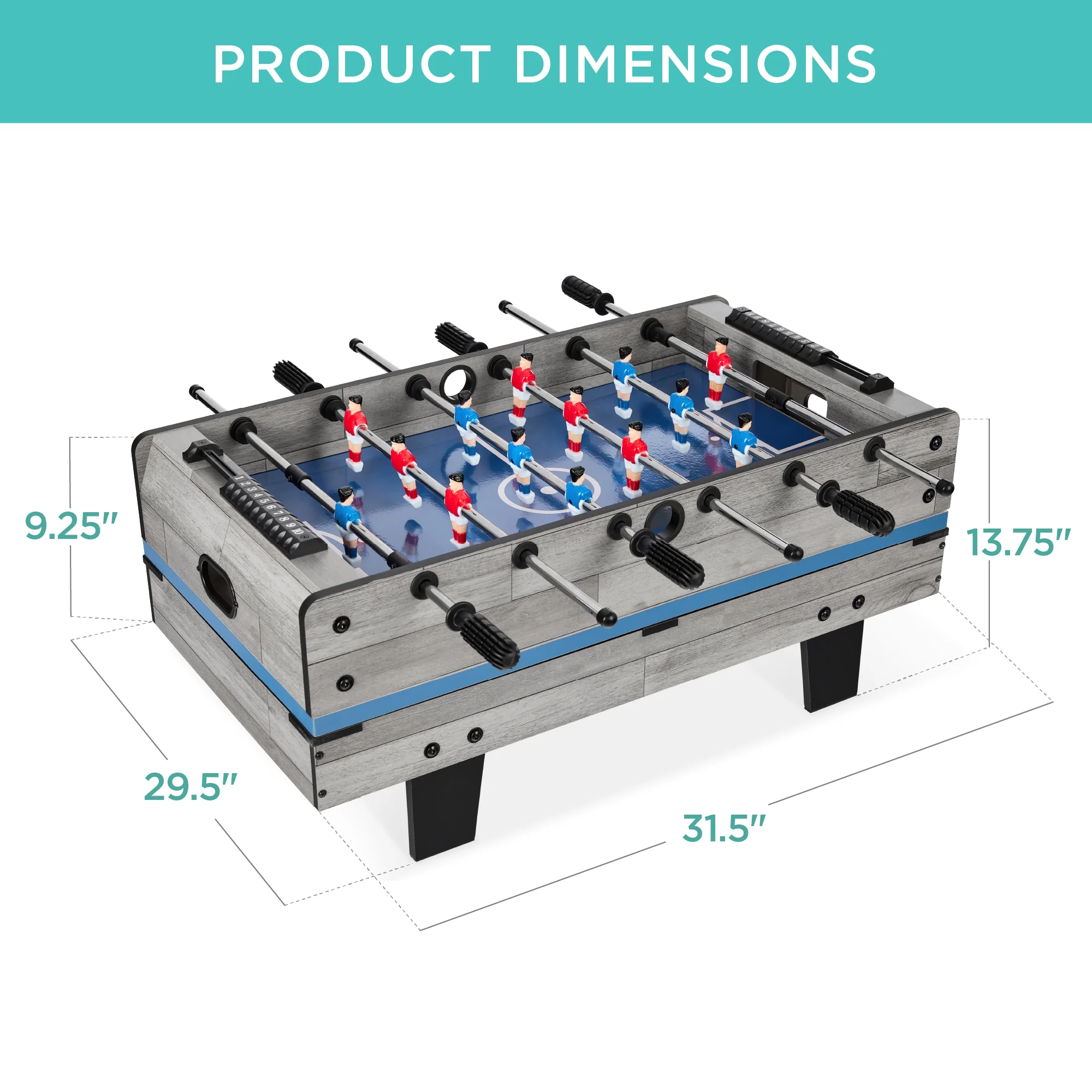 4-in-1 Multi Game Table Set w/ Air Hockey, Table Tennis, Billiards, Foosball - Image 21