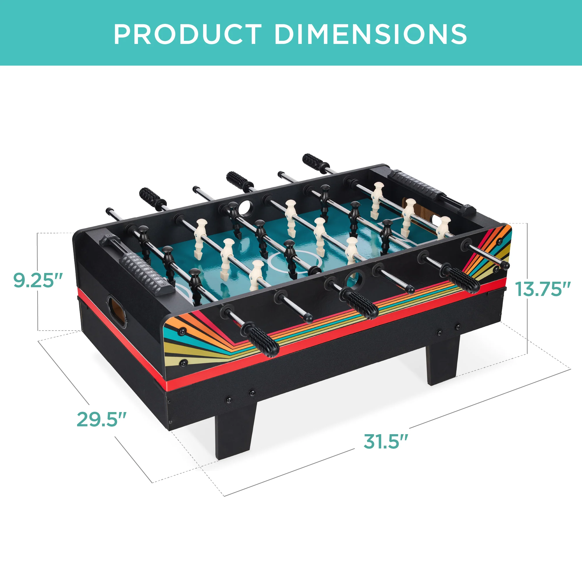 4-in-1 Multi Game Table Set w/ Air Hockey, Table Tennis, Billiards, Foosball - Image 28