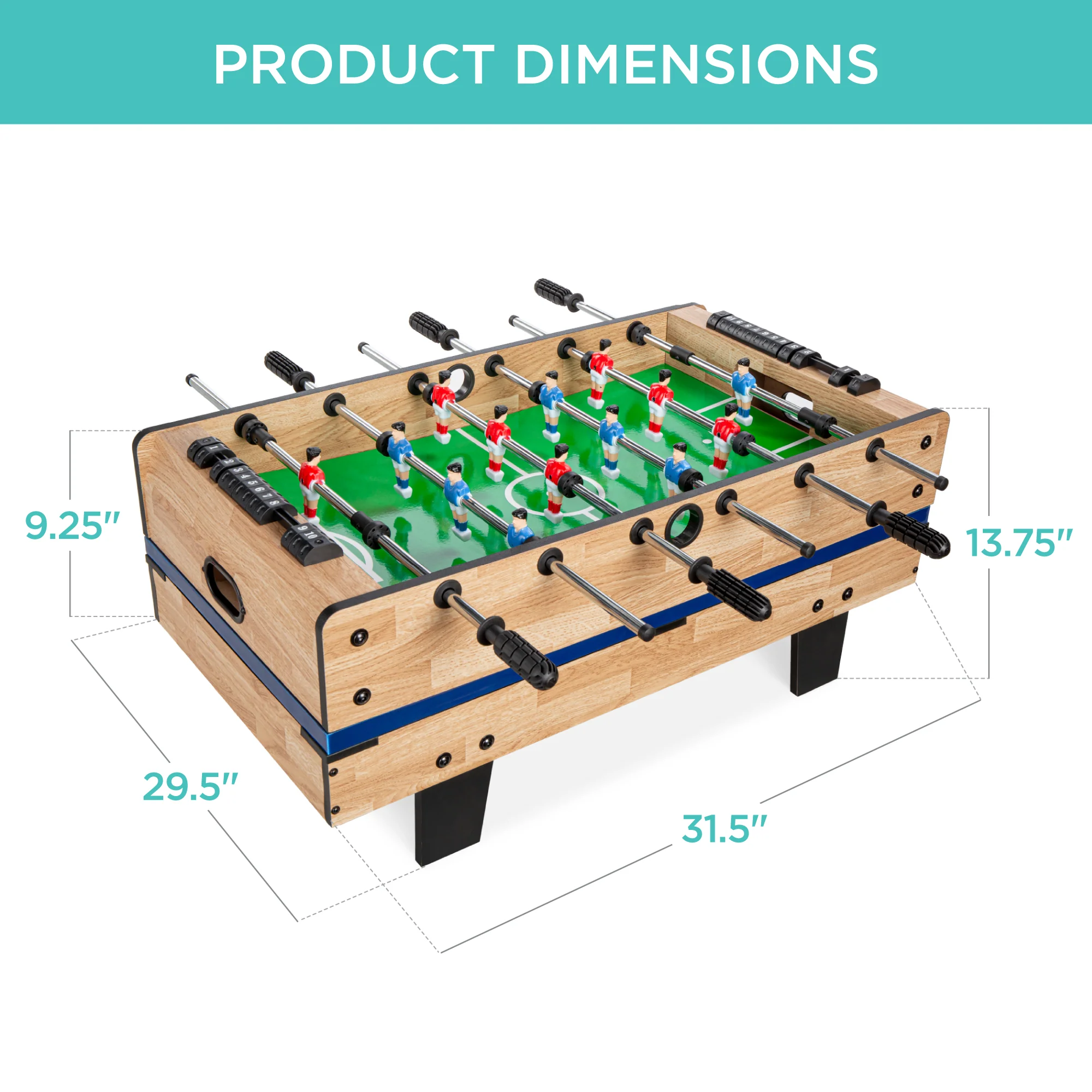 4-in-1 Multi Game Table Set w/ Air Hockey, Table Tennis, Billiards, Foosball - Image 7