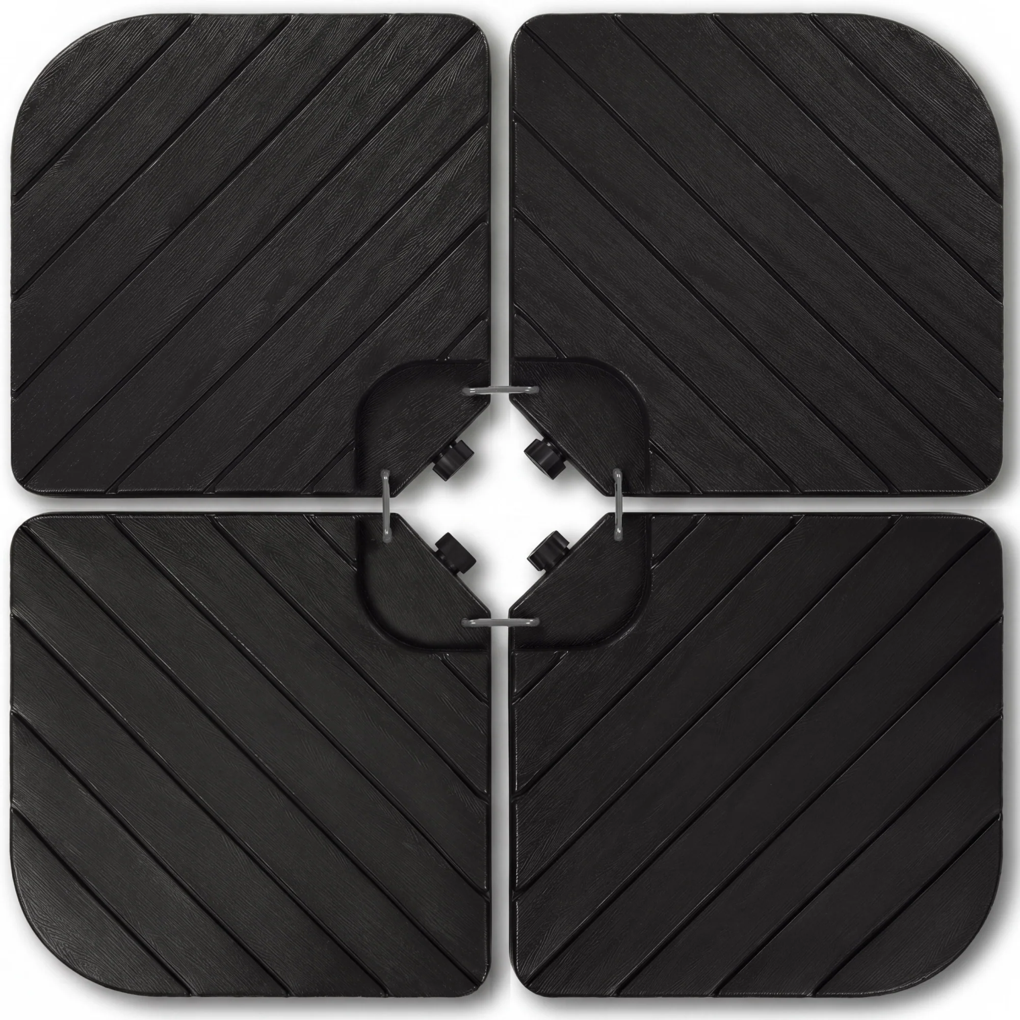 4-Piece Cantilever Umbrella Base Weight Set, Wood Grain Finish - Image 9