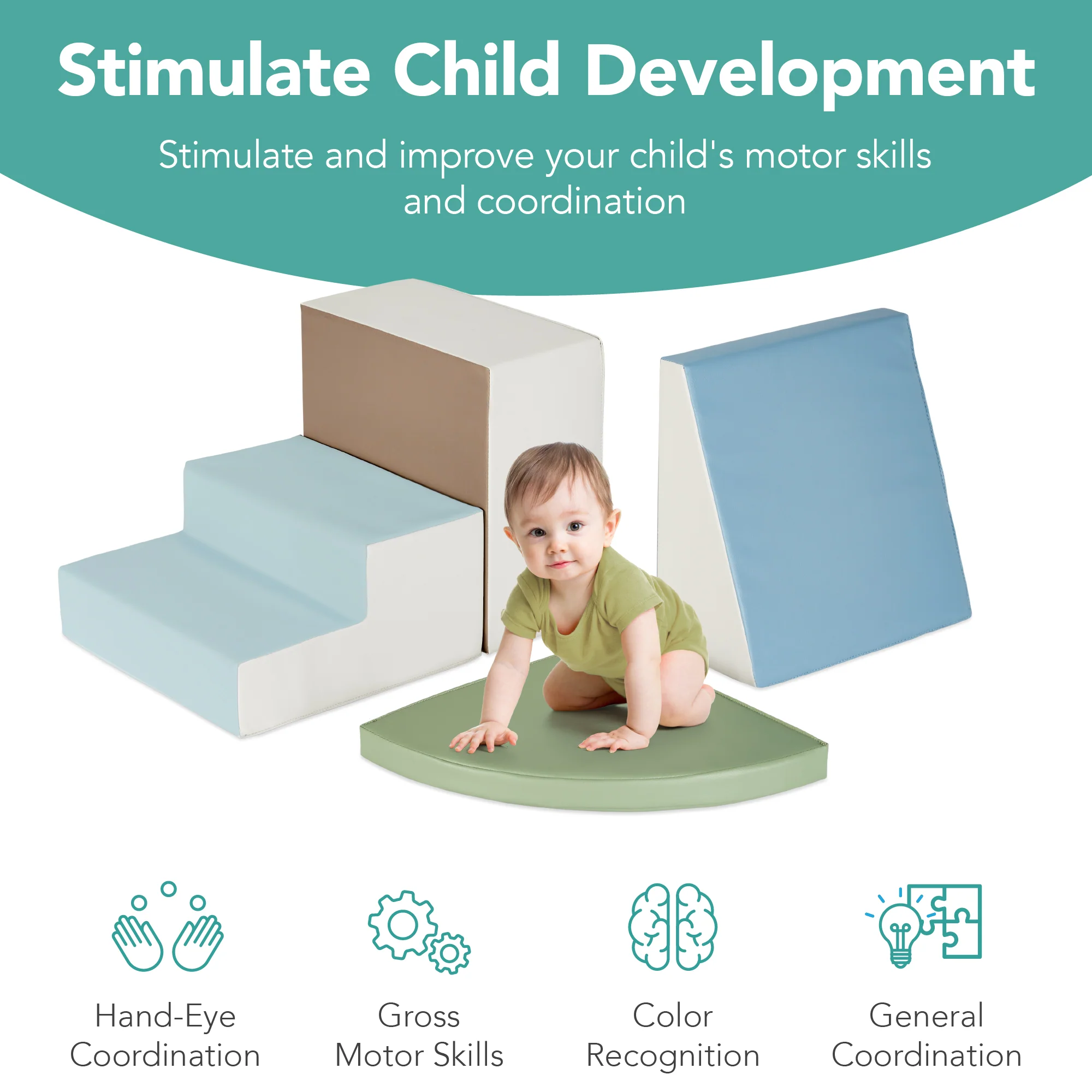 4-Piece Kids Climb & Crawl Soft Foam Shapes Structure Playset - Image 33