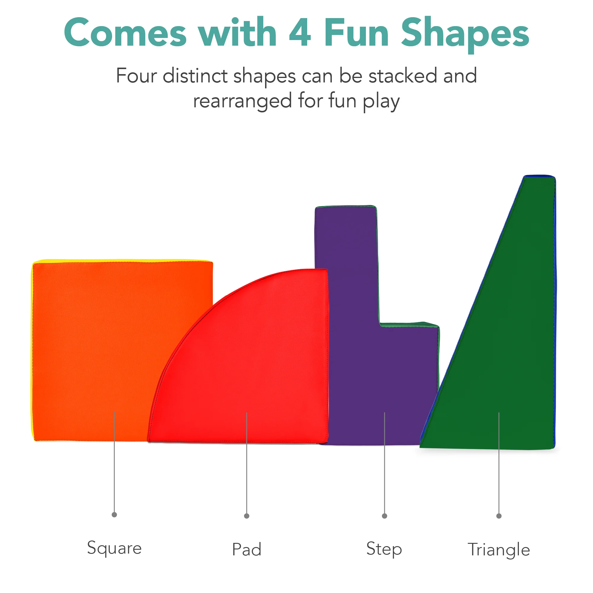 4-Piece Kids Climb & Crawl Soft Foam Shapes Structure Playset - Image 6