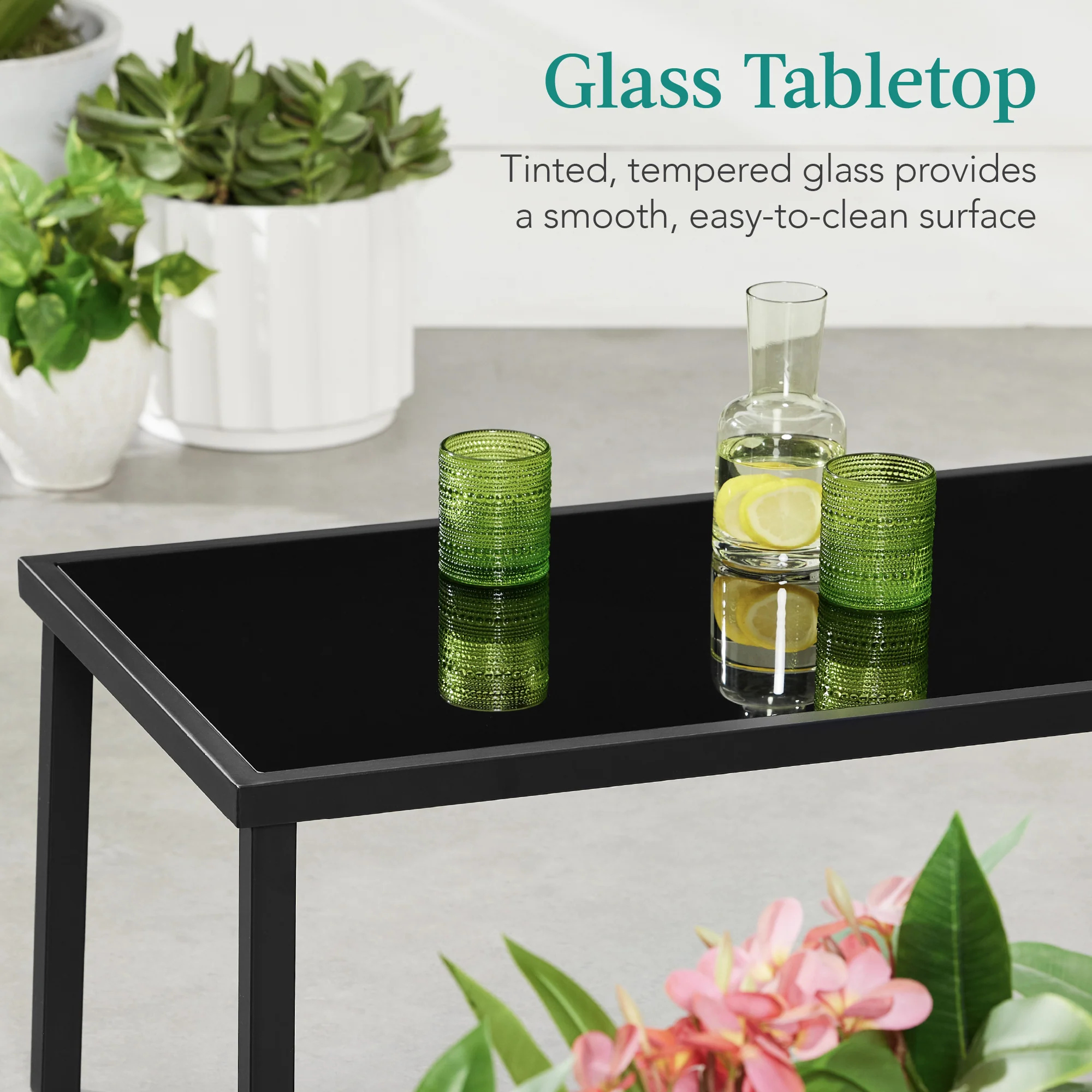 4-Piece Textilene Outdoor Conversation Set w/ Cushions, Table - Image 38