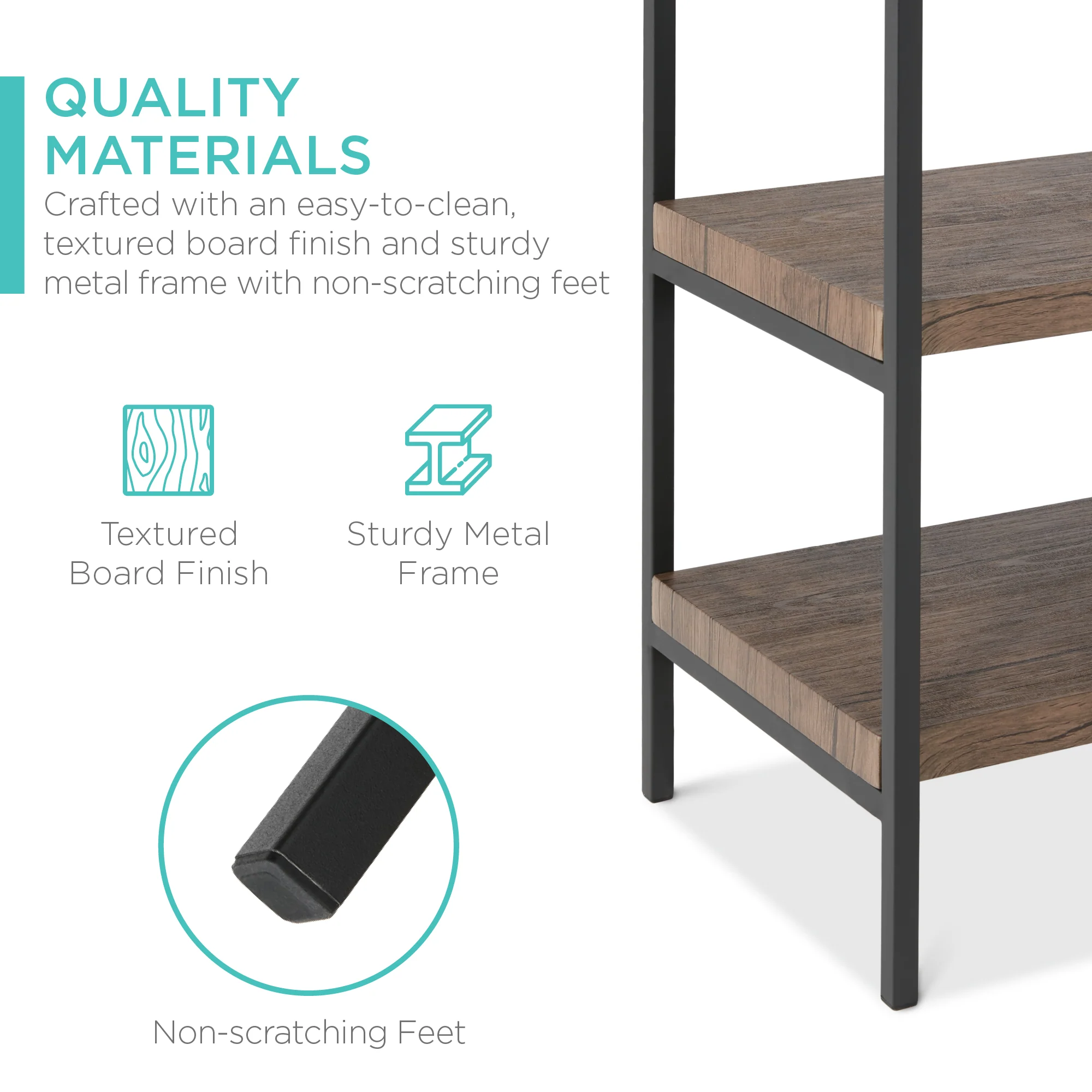 4-Tier Industrial Console Table w/ Tall Shelf Space - 55in - Image 13