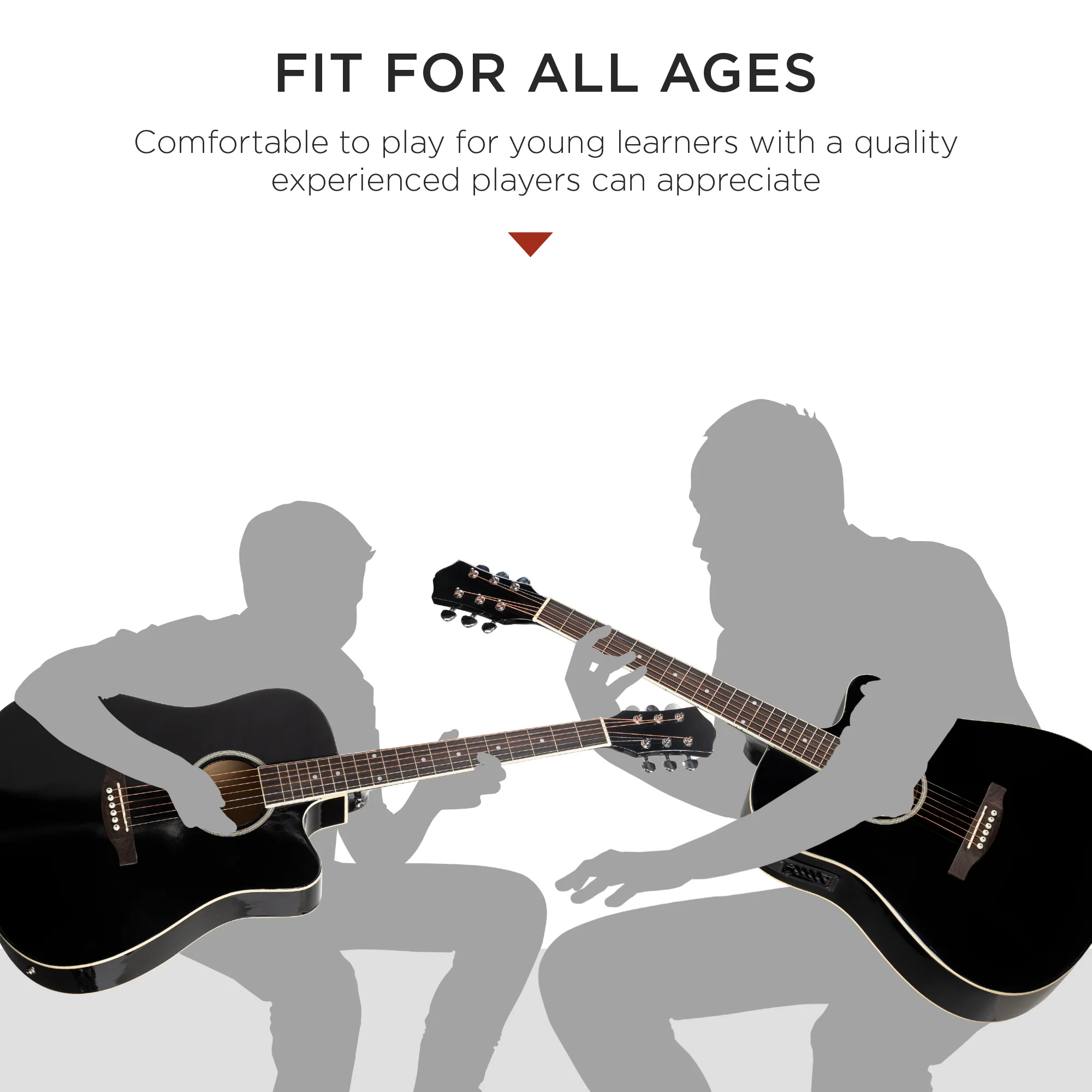 Beginner Acoustic Electric Cutaway Guitar Set w/ Gig Bag, Strap - 41in - Image 62