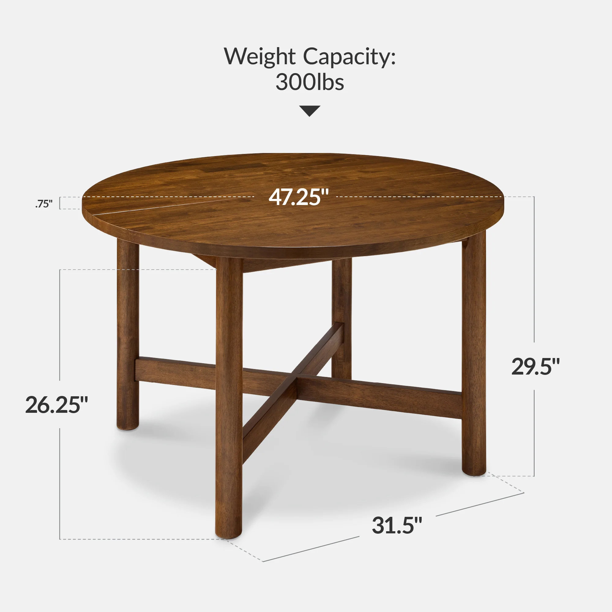 47in Round Solid Wood Dining Table, Modern Farmhouse Table For 4 - Image 20