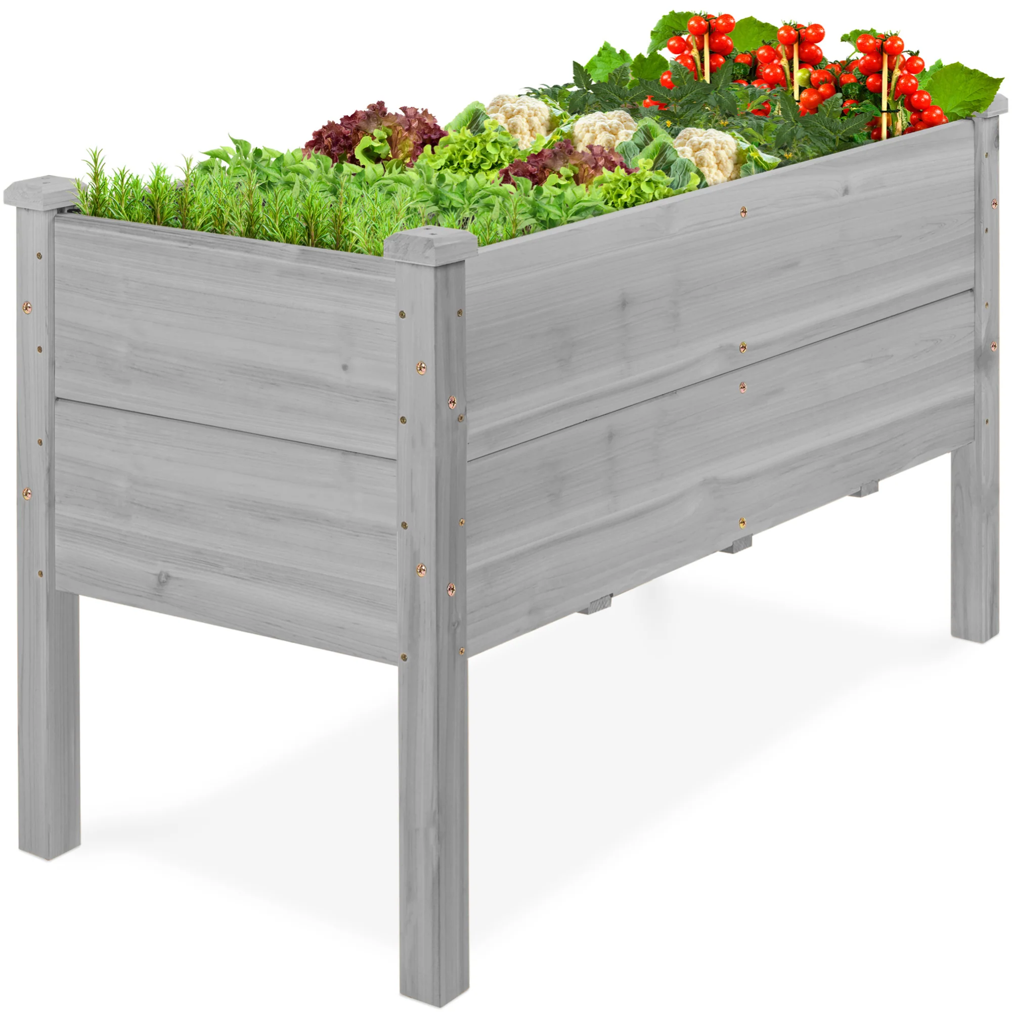 48" x 24" x 30" Raised Wooden Garden Bed w/16" Depth, Elevated Wood Planter - Image 15