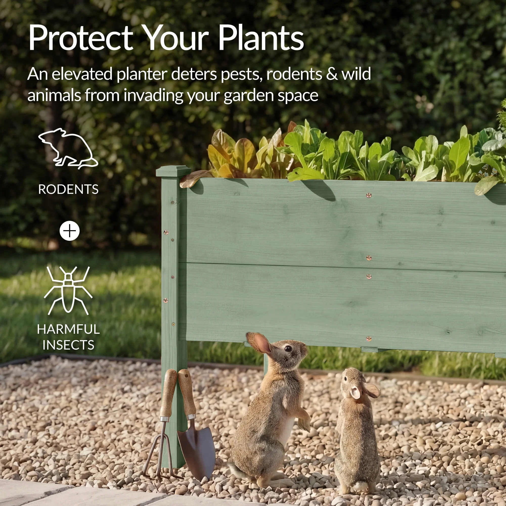 48" x 24" x 30" Raised Wooden Garden Bed w/16" Depth, Elevated Wood Planter - Image 28