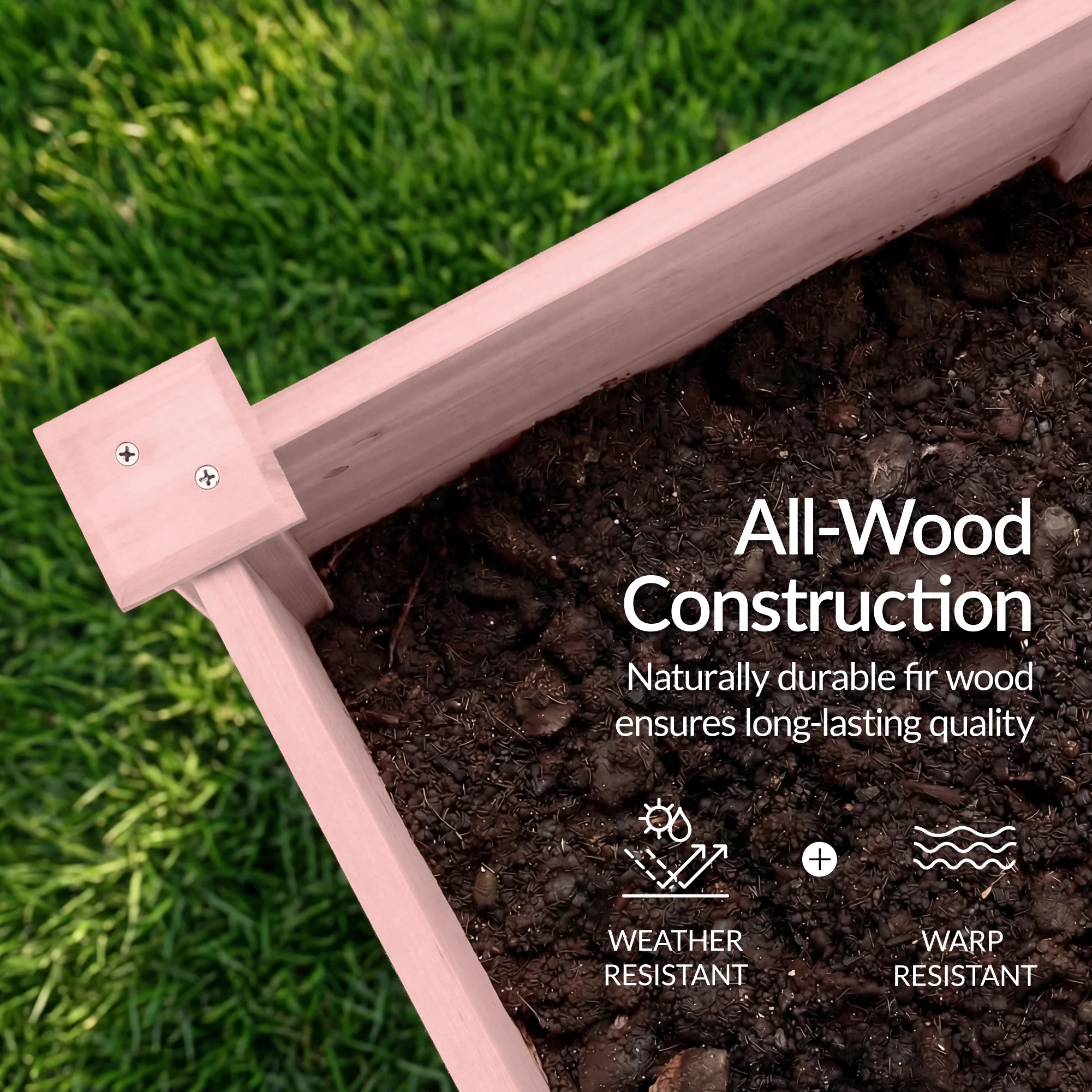 48" x 24" x 30" Raised Wooden Garden Bed w/16" Depth, Elevated Wood Planter - Image 34