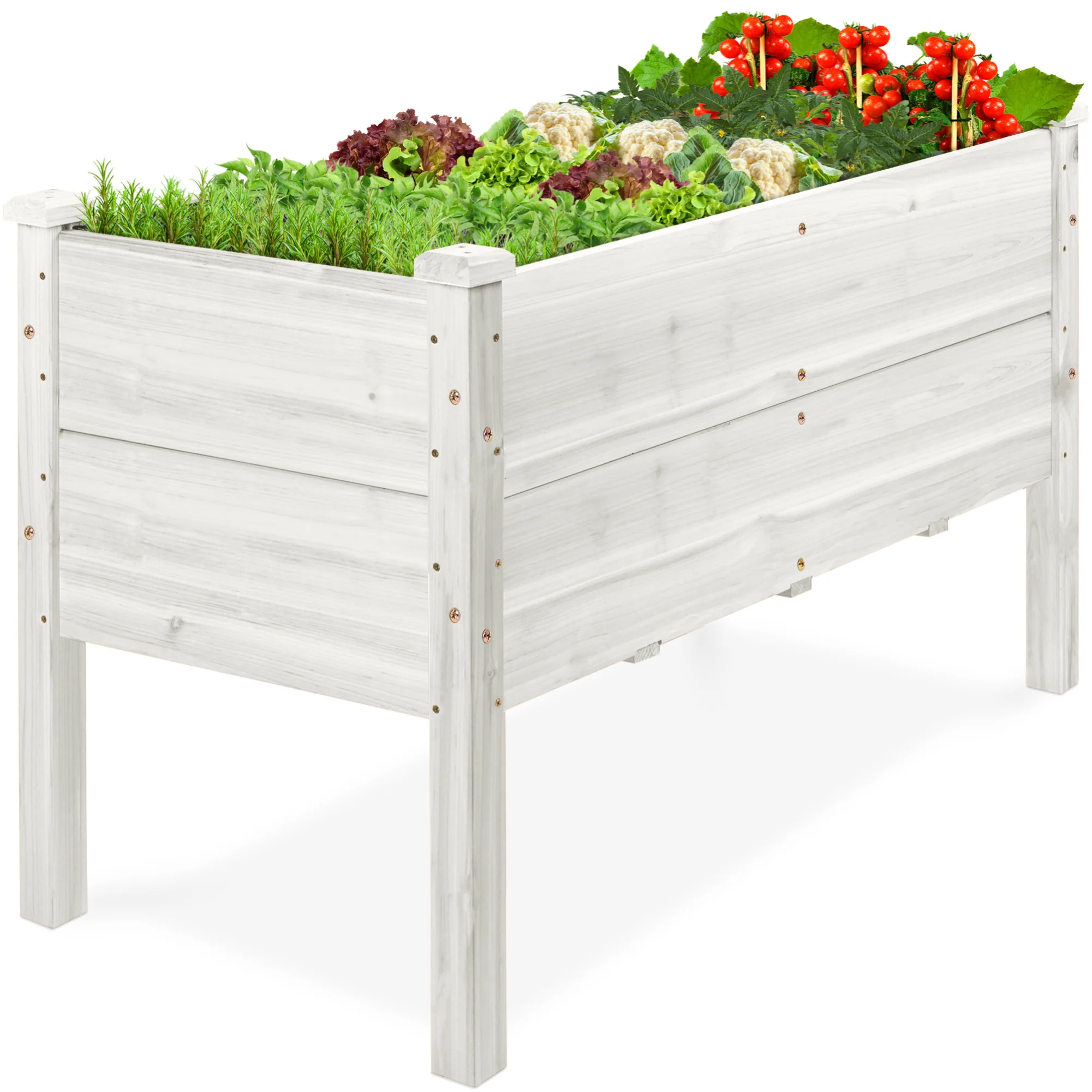 48" x 24" x 30" Raised Wooden Garden Bed w/16" Depth, Elevated Wood Planter - Image 43