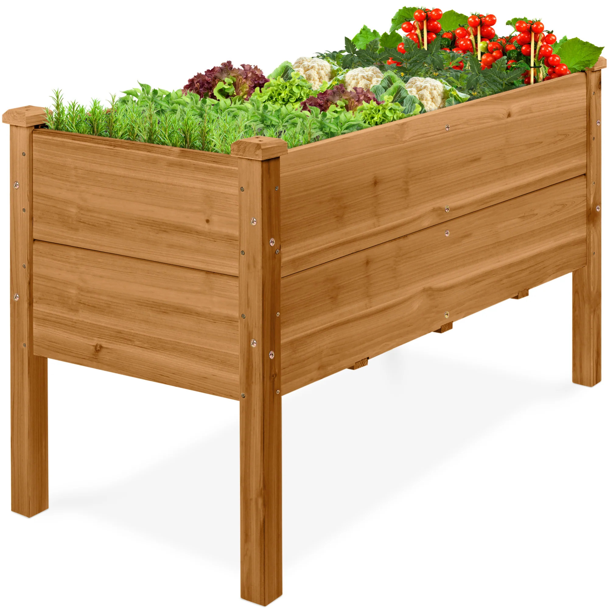 48" x 24" x 30" Raised Wooden Garden Bed w/16" Depth, Elevated Wood Planter - Image 8