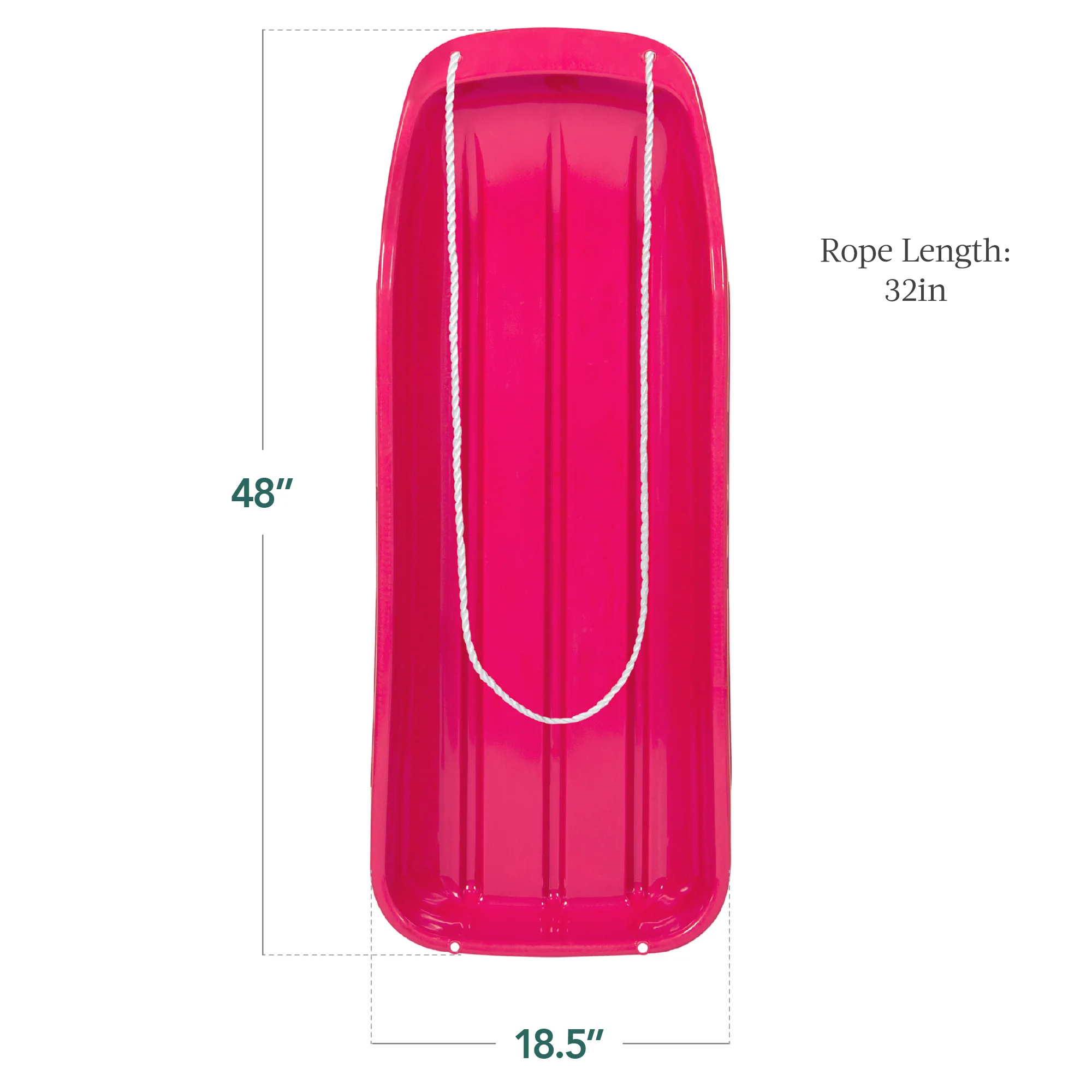 48in Kids Toboggan Snow Sled Board w/ Pull Rope, Curved Edges - Image 25
