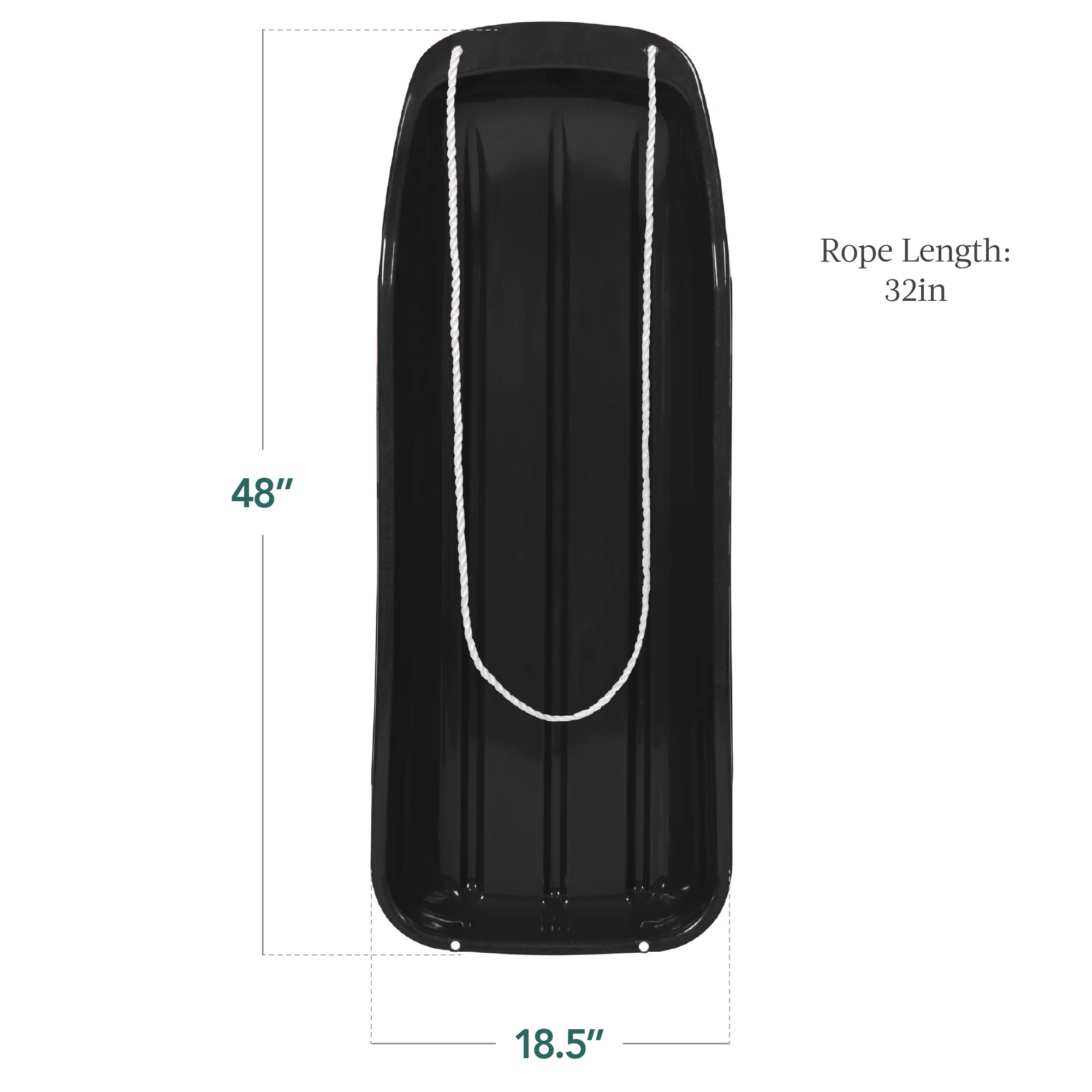48in Kids Toboggan Snow Sled Board w/ Pull Rope, Curved Edges - Image 31