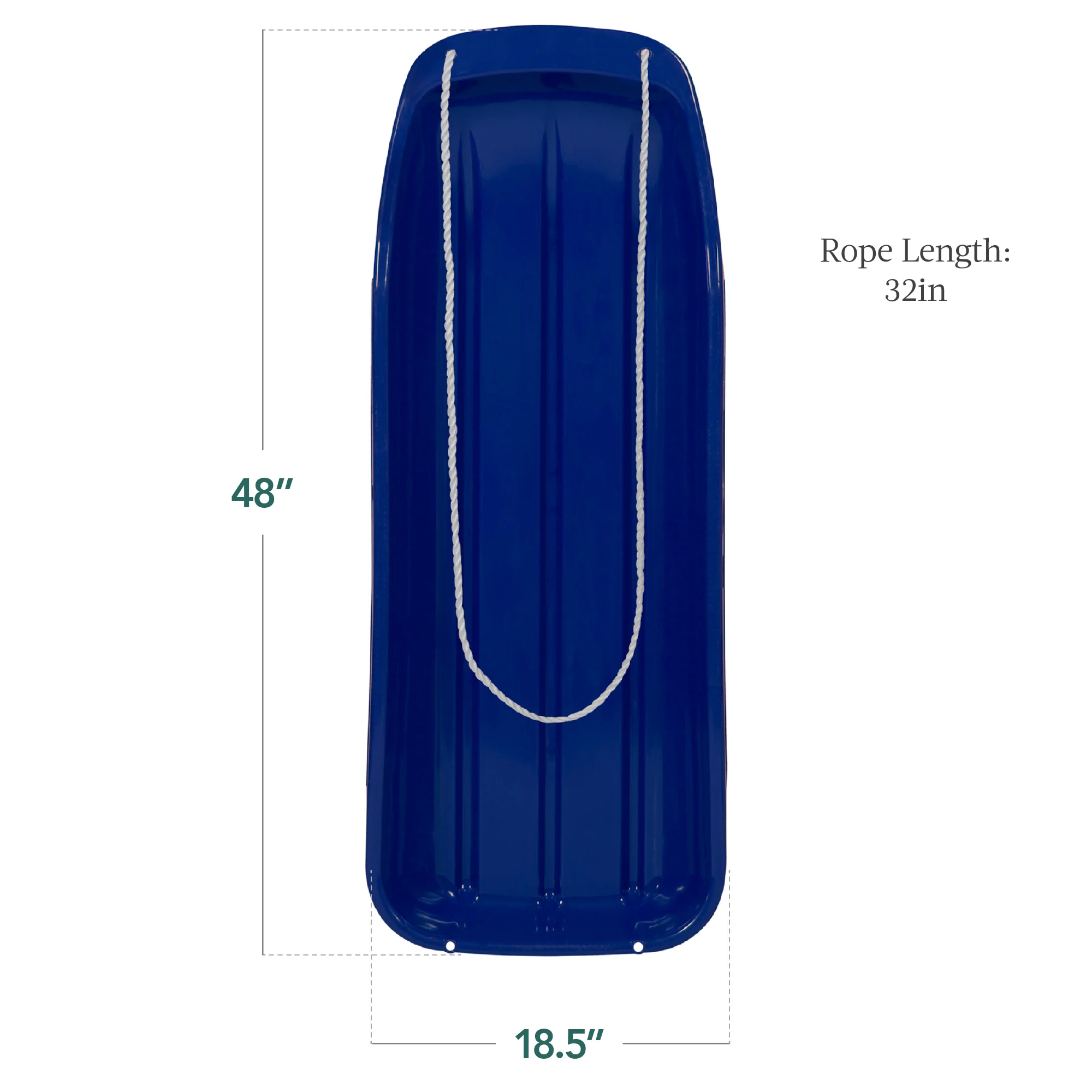 48in Kids Toboggan Snow Sled Board w/ Pull Rope, Curved Edges - Image 37