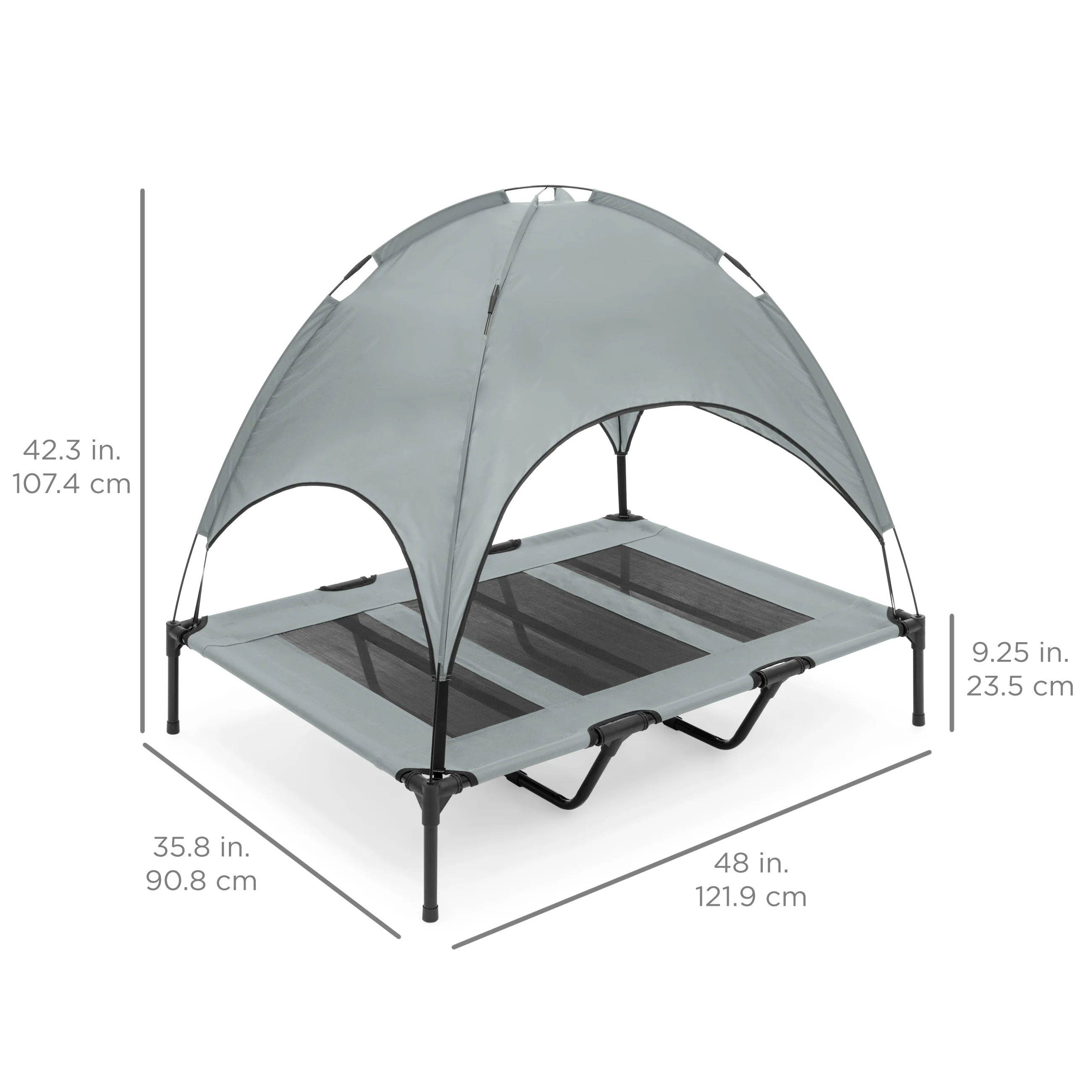 Elevated Cooling Dog Bed, Outdoor Pet Cot w/ Canopy, Carry Bag - 48in - Image 14