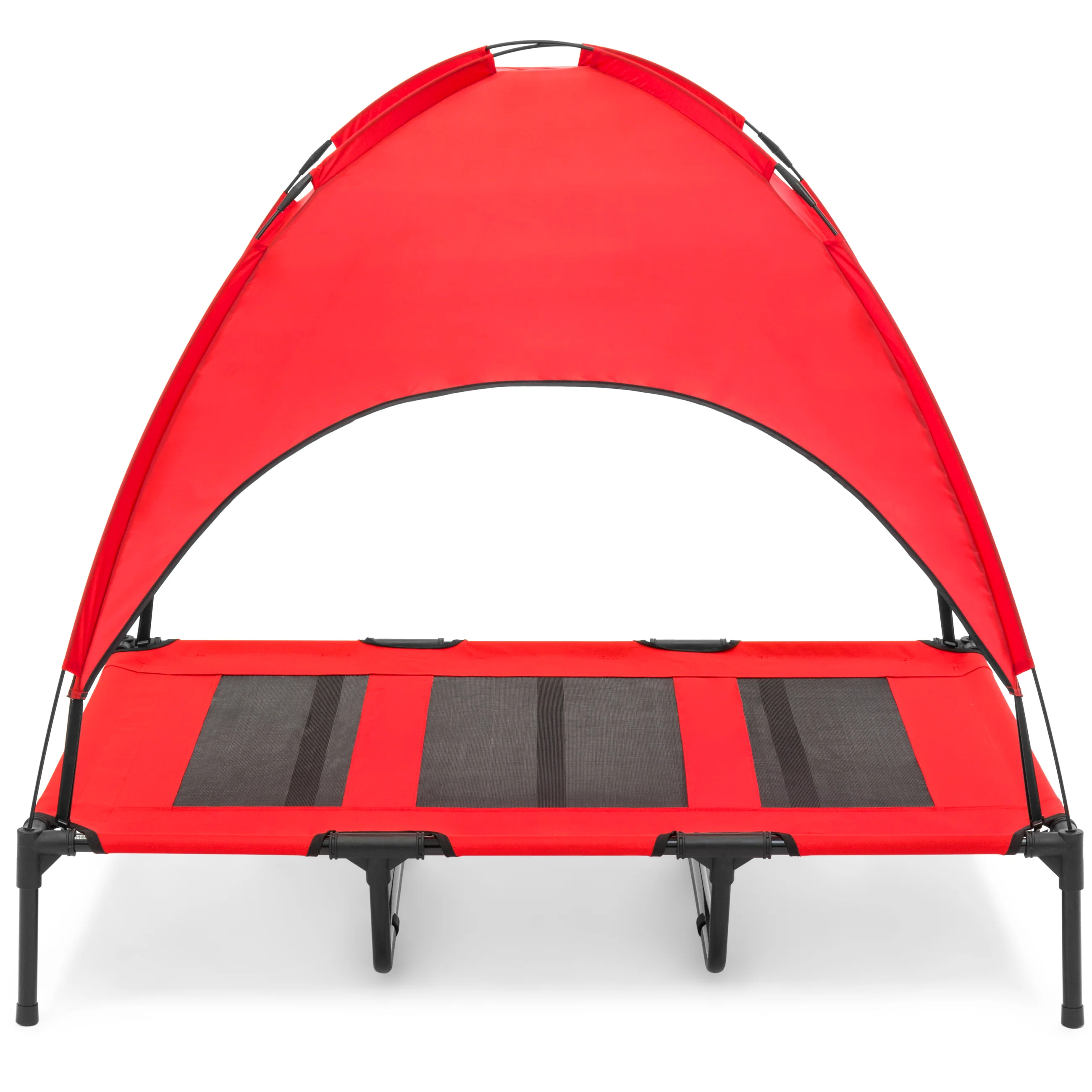 Elevated Cooling Dog Bed, Outdoor Pet Cot w/ Canopy, Carry Bag - 48in - Image 3