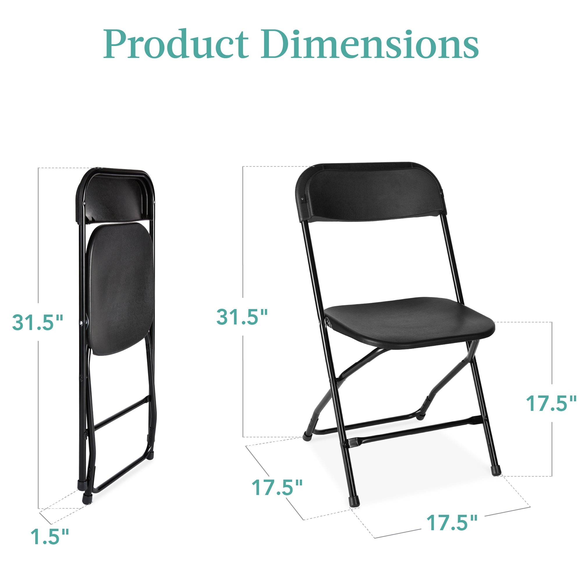 Set of 10 Folding Stacking Plastic Chairs w/ Non-Slip Feet - Image 14
