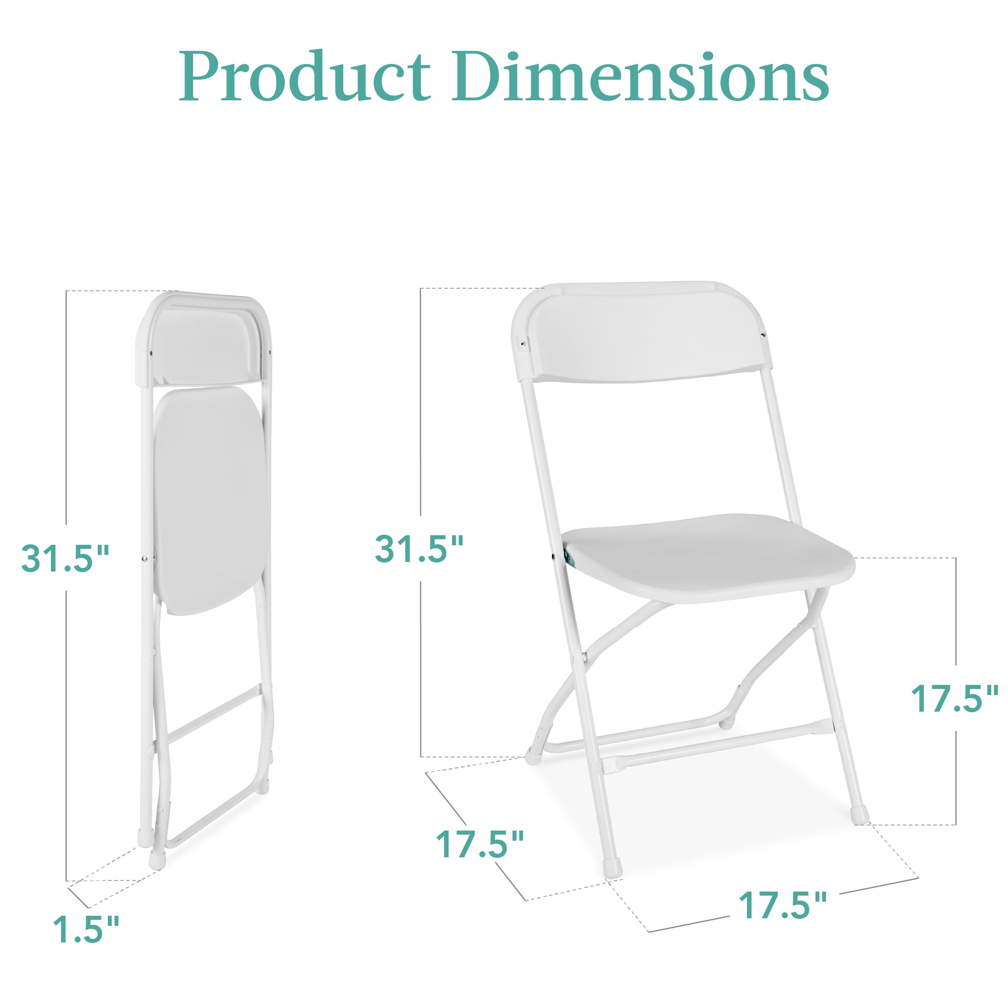 Set of 10 Folding Stacking Plastic Chairs w/ Non-Slip Feet - Image 7