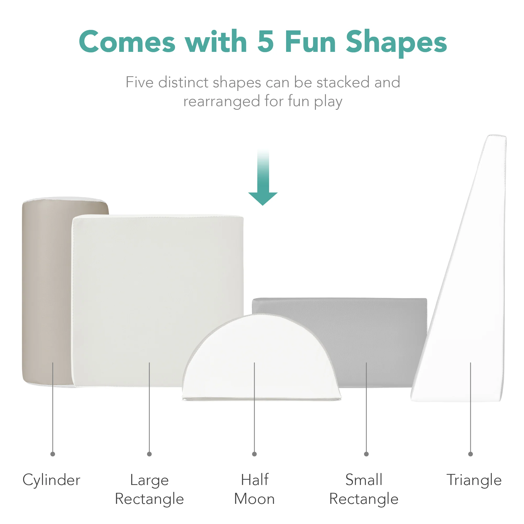5-Piece Kids Climb & Crawl Soft Foam Shapes Structure Playset - Image 13