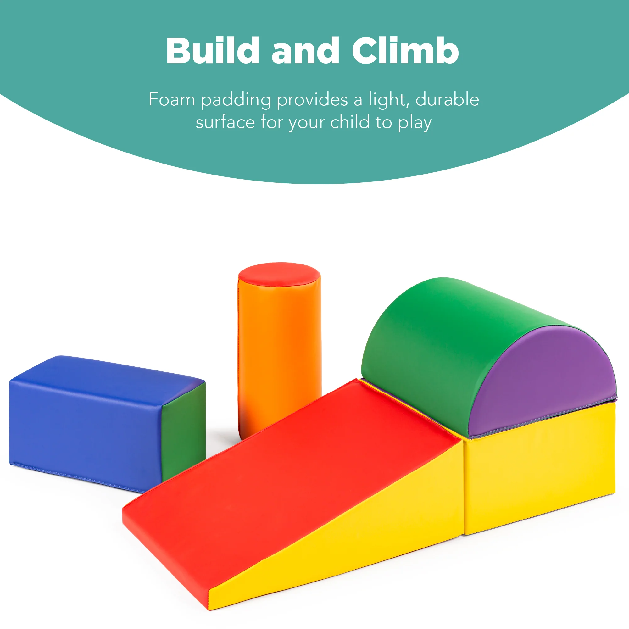 5-Piece Kids Climb & Crawl Soft Foam Shapes Structure Playset - Image 16