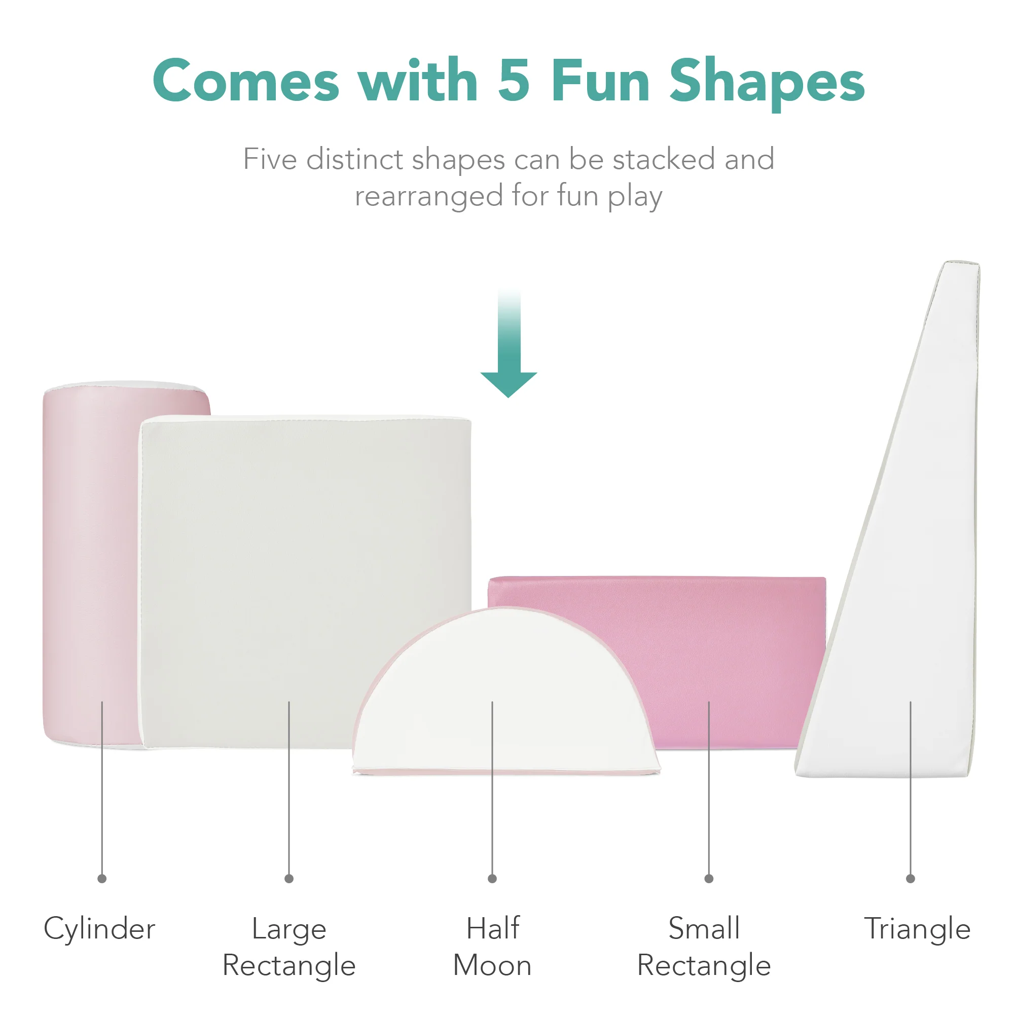 5-Piece Kids Climb & Crawl Soft Foam Shapes Structure Playset - Image 34