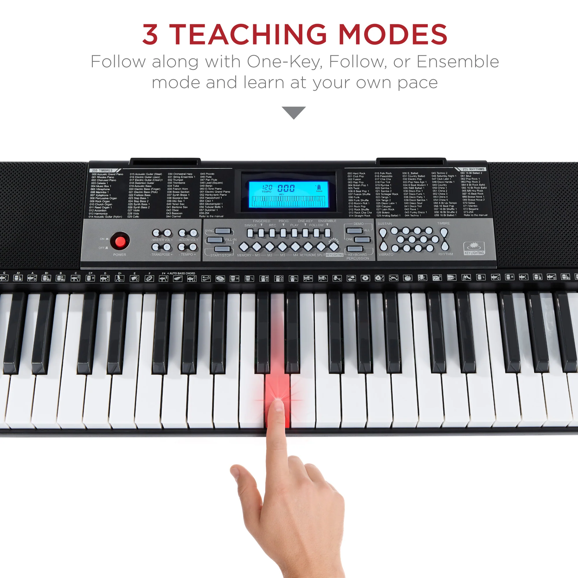 54-Key Beginners Electronic Keyboard Piano Set w/ Lighted Keys, LCD Screen - Image 4