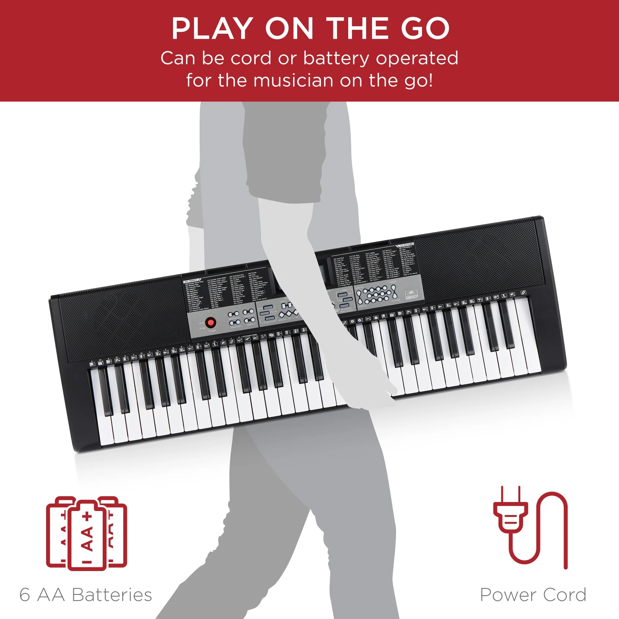 54-Key Beginners Electronic Keyboard Piano Set w/ Lighted Keys, LCD Screen - Image 5