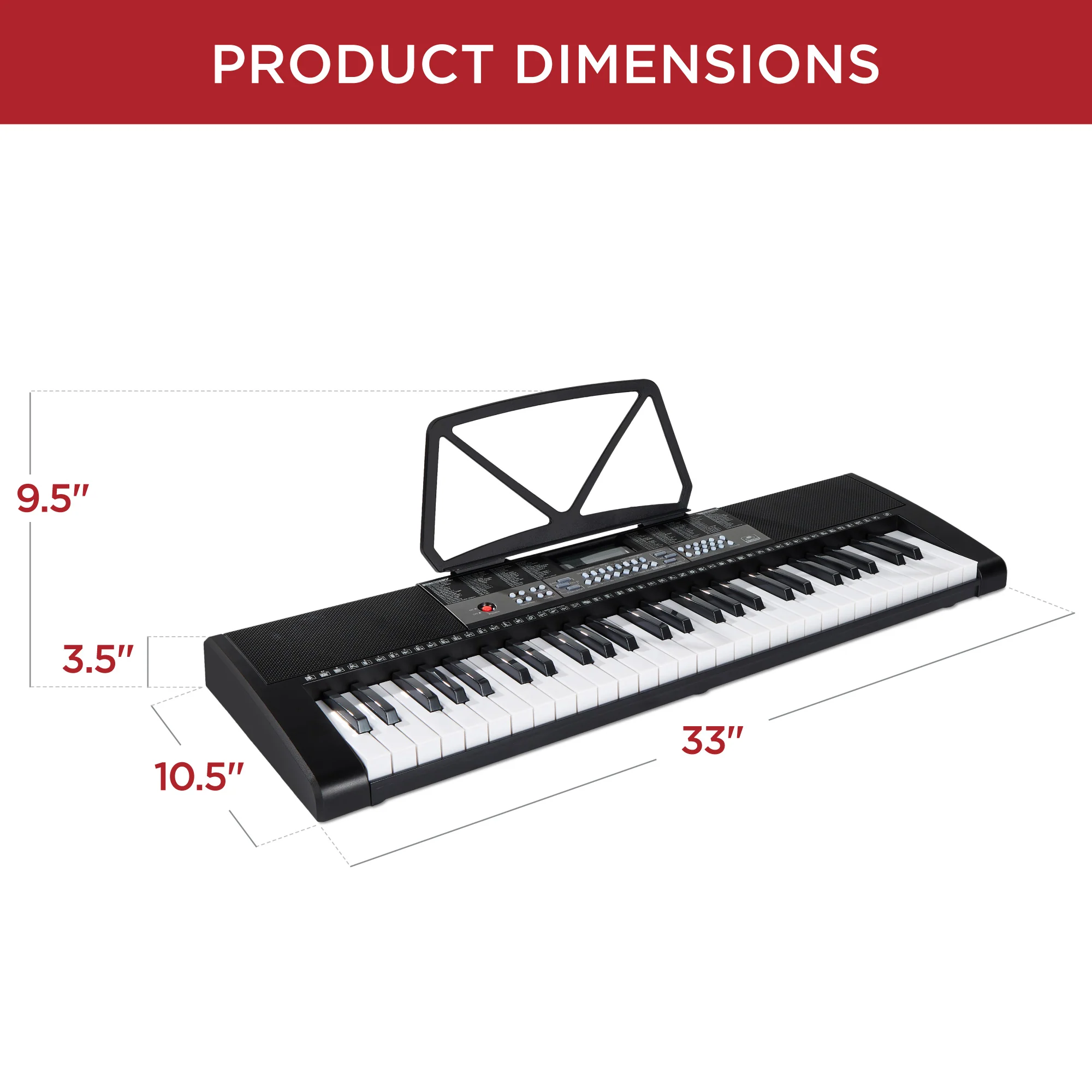 54-Key Beginners Electronic Keyboard Piano Set w/ Lighted Keys, LCD Screen - Image 7