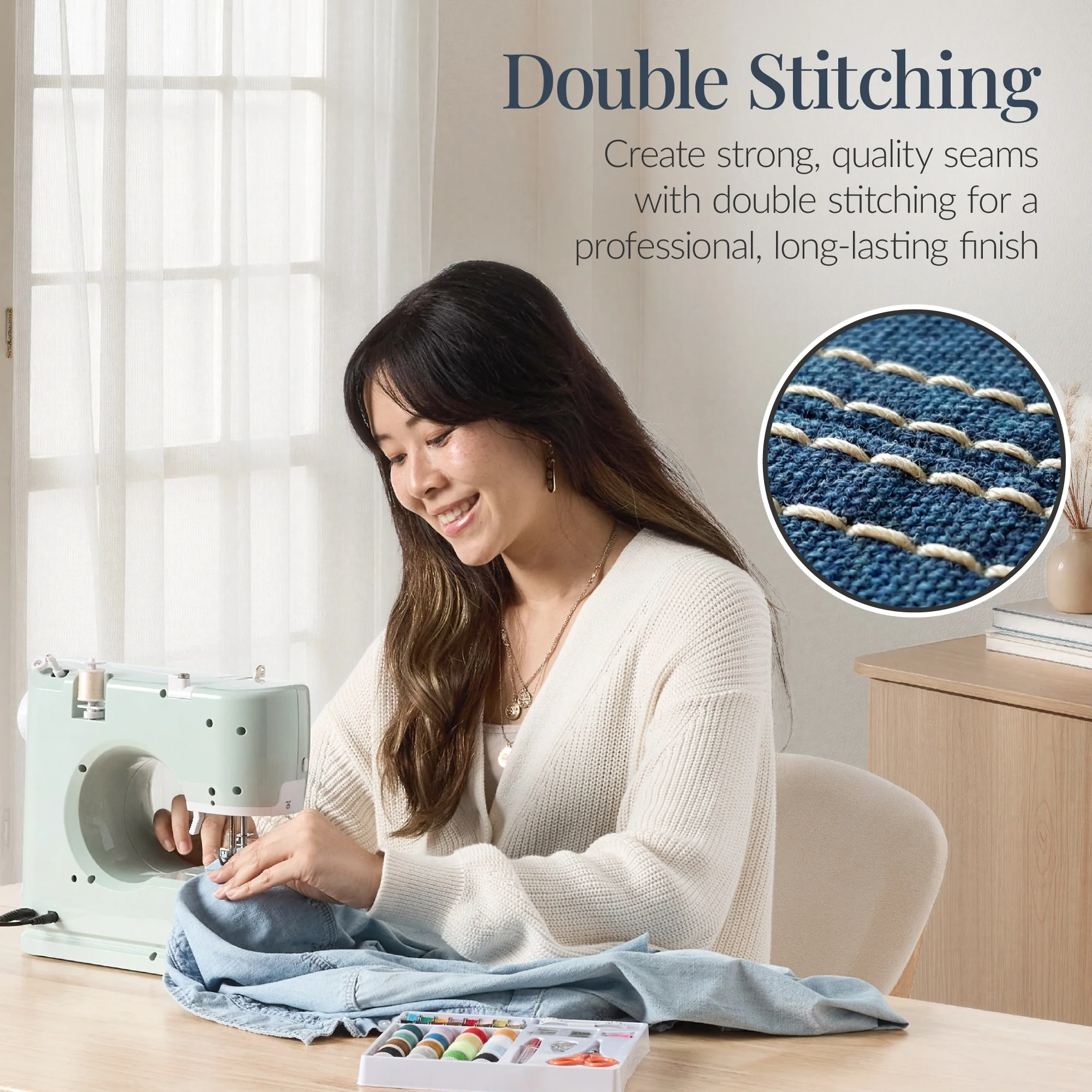 55-Piece Sewing Machine Kit for Beginners w/ 16 Stitch Patterns - Image 22