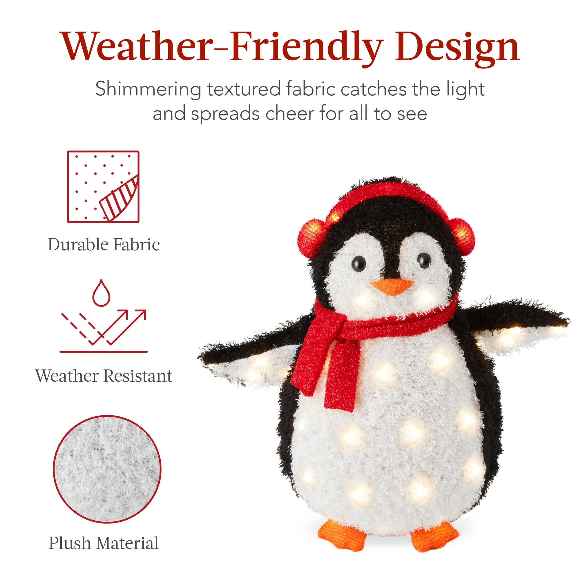 5Ft Lighted Penguin Family, 210 LEDs, XL Pop Up Outdoor Christmas Yard Decor - Image 6