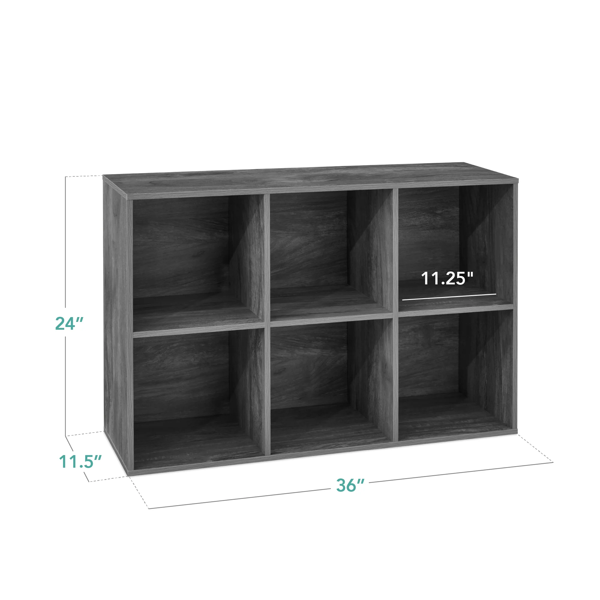 6-Cube Bookshelf, 11in Storage Display w/ Removable Panels, Customizable - Image 18