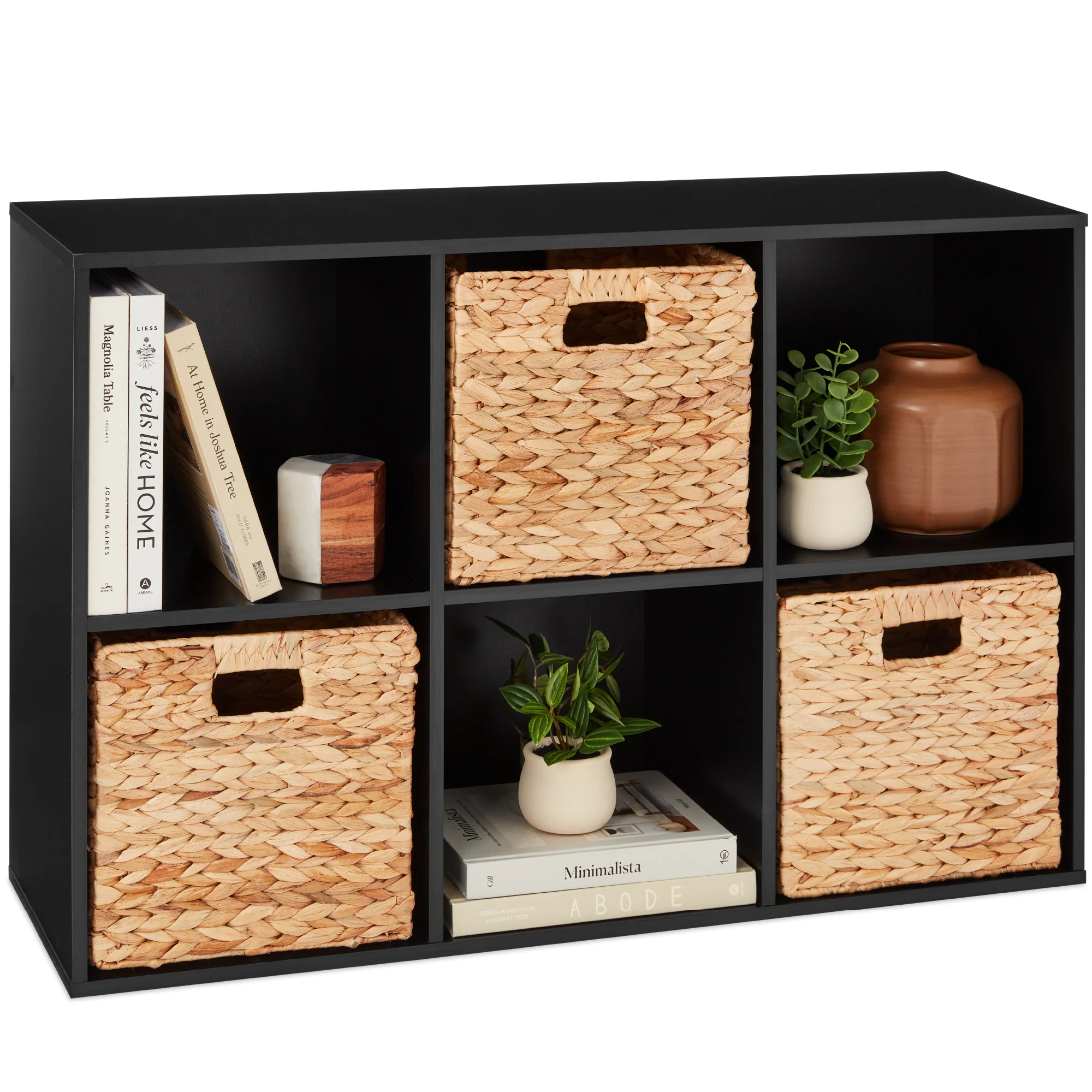 6-Cube Bookshelf, 11in Storage Display w/ Removable Panels, Customizable - Image 33