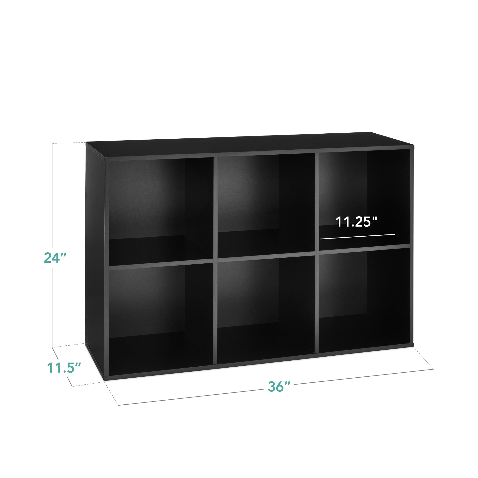 6-Cube Bookshelf, 11in Storage Display w/ Removable Panels, Customizable - Image 39